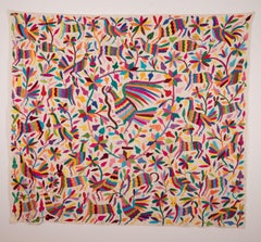 Vintage Mexican Folk Art Embroidery , Otomi, 20th c.