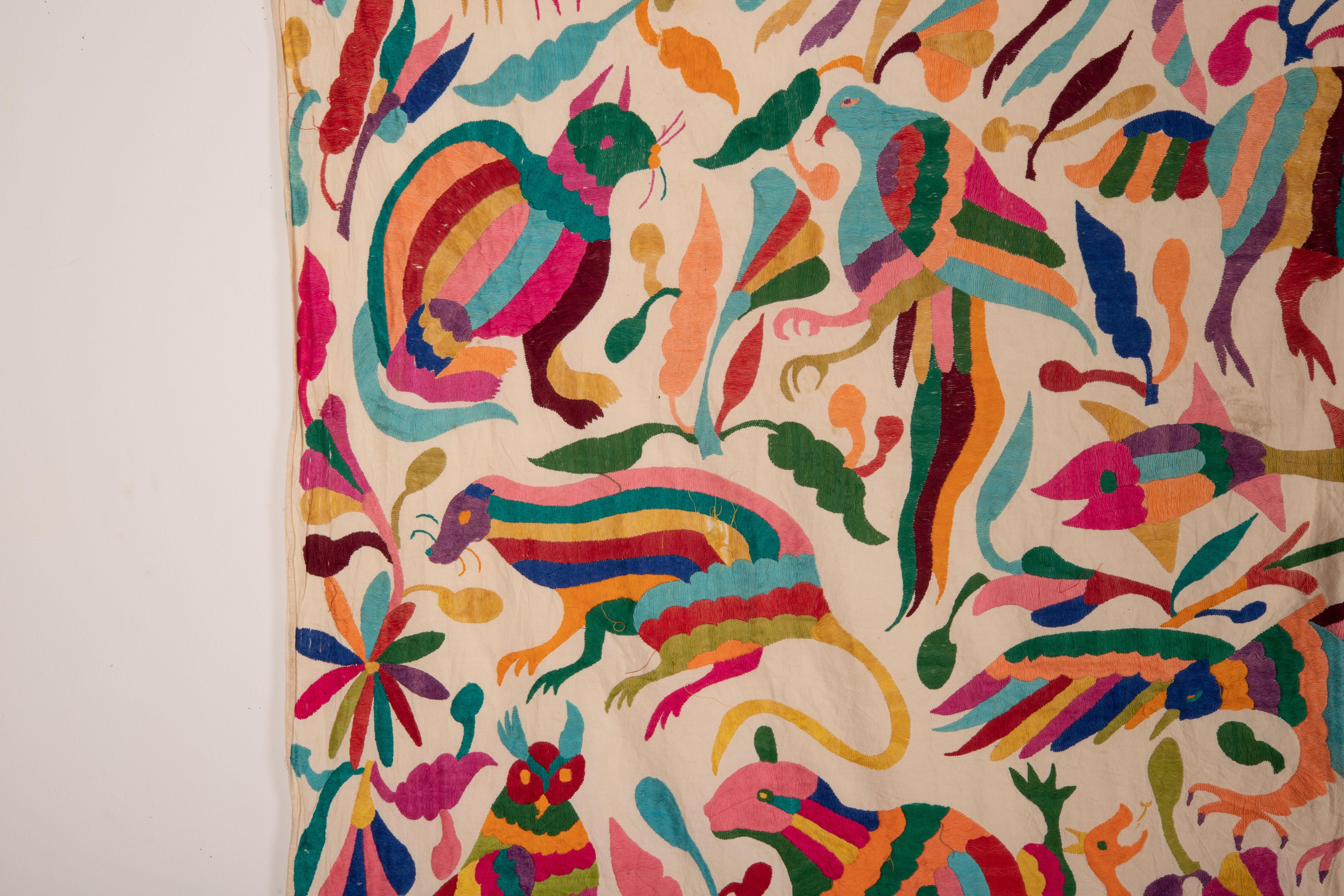 20th Century Vintage Mexican Folk Art Embroidery , Otomi, 20th c.