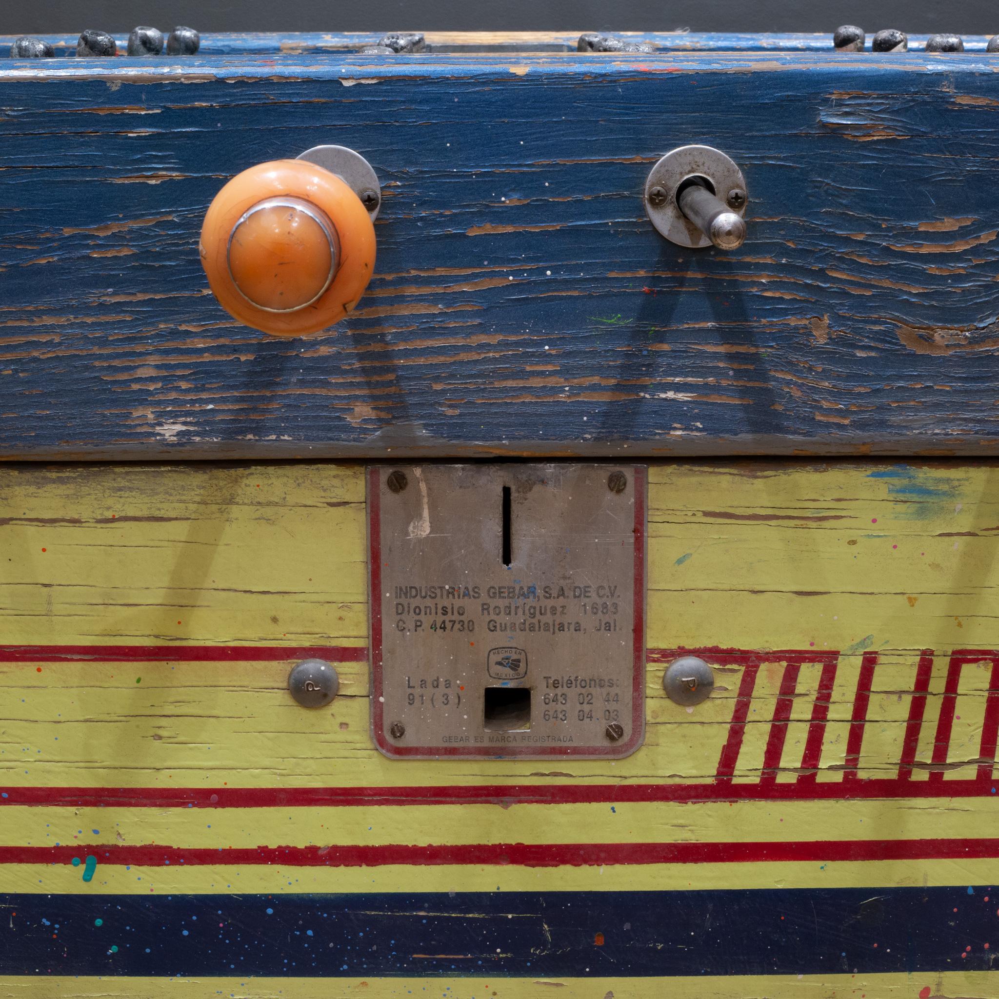 Vintage Mexican Foosball Table with Metal Players, circa 1940-1970 For Sale 8