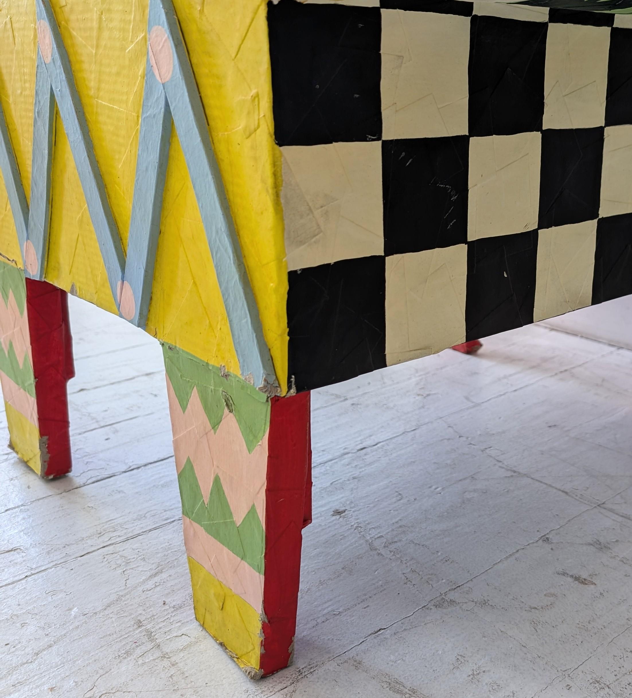 Vintage Mexican full size papier mache 1980s armchair chair, folk art postmodern For Sale 10