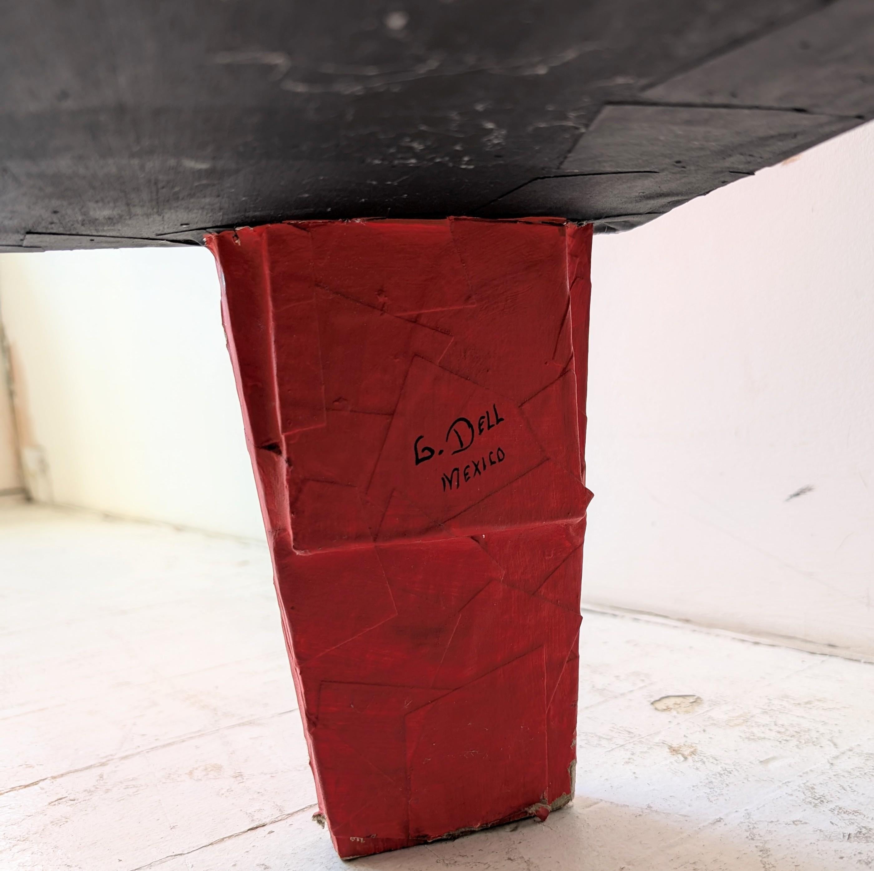 Vintage Mexican full size papier mache 1980s armchair chair, folk art postmodern For Sale 11