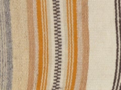 Vintage Mexican Handwoven Rug Blanket C 1940 Diamond Motif Wool Textile, 2'x3'6"