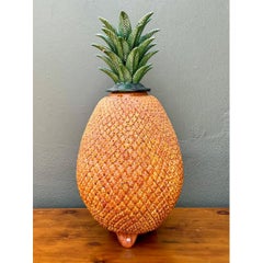 Vintage Mexican Hilario Alejo Madrigal Glazed Terracotta Pineapple