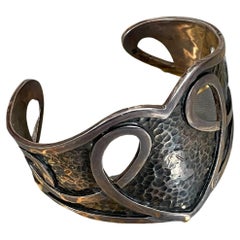 Mexikanische Margot de Taxco Herzförmige Sterlingsilber-Armspange