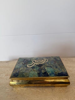 Vintage Mexican Mid-Century Modern Multi-Stone Mosaic Inlay box