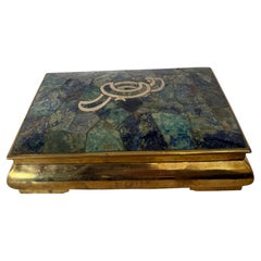 Vintage Mexican Mid-Century Modern Multi-Stone Mosaic Inlay box