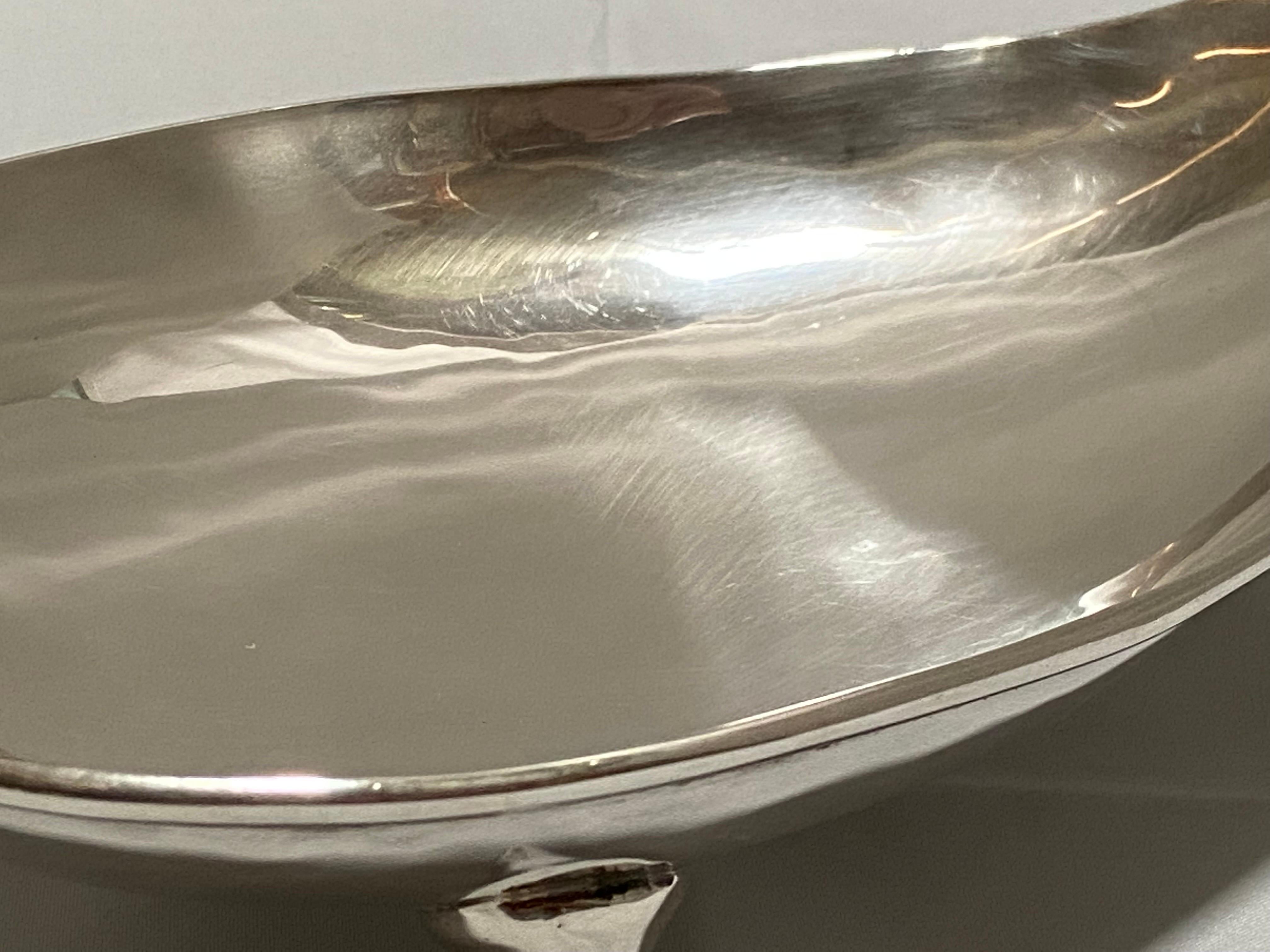 Vintage Mexican Mid-Century Modern Sterling Silver Footed Bowl or Dish by Zurita For Sale 6