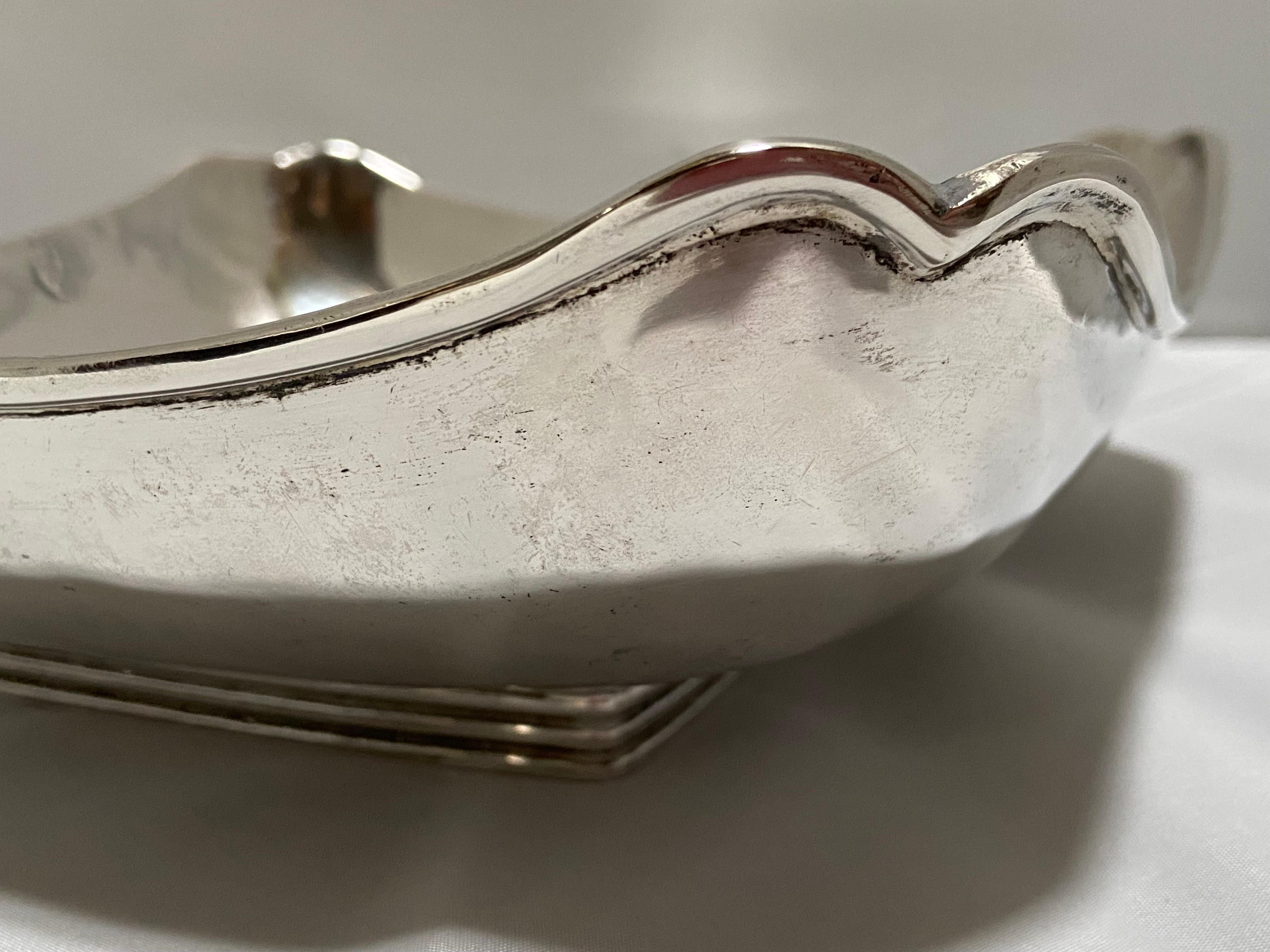 Vintage Mexican Mid-Century Modern Sterling Silver Scalloped Bowl by C. Zurita For Sale 5