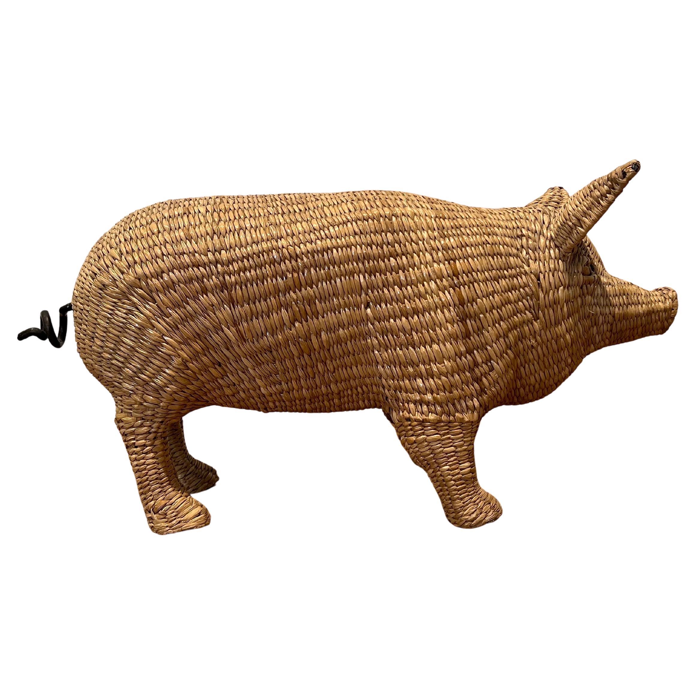 Vintage Mexican Mid Century Pig by Mario Lopez Torres, Rare 1974 Tzumindi