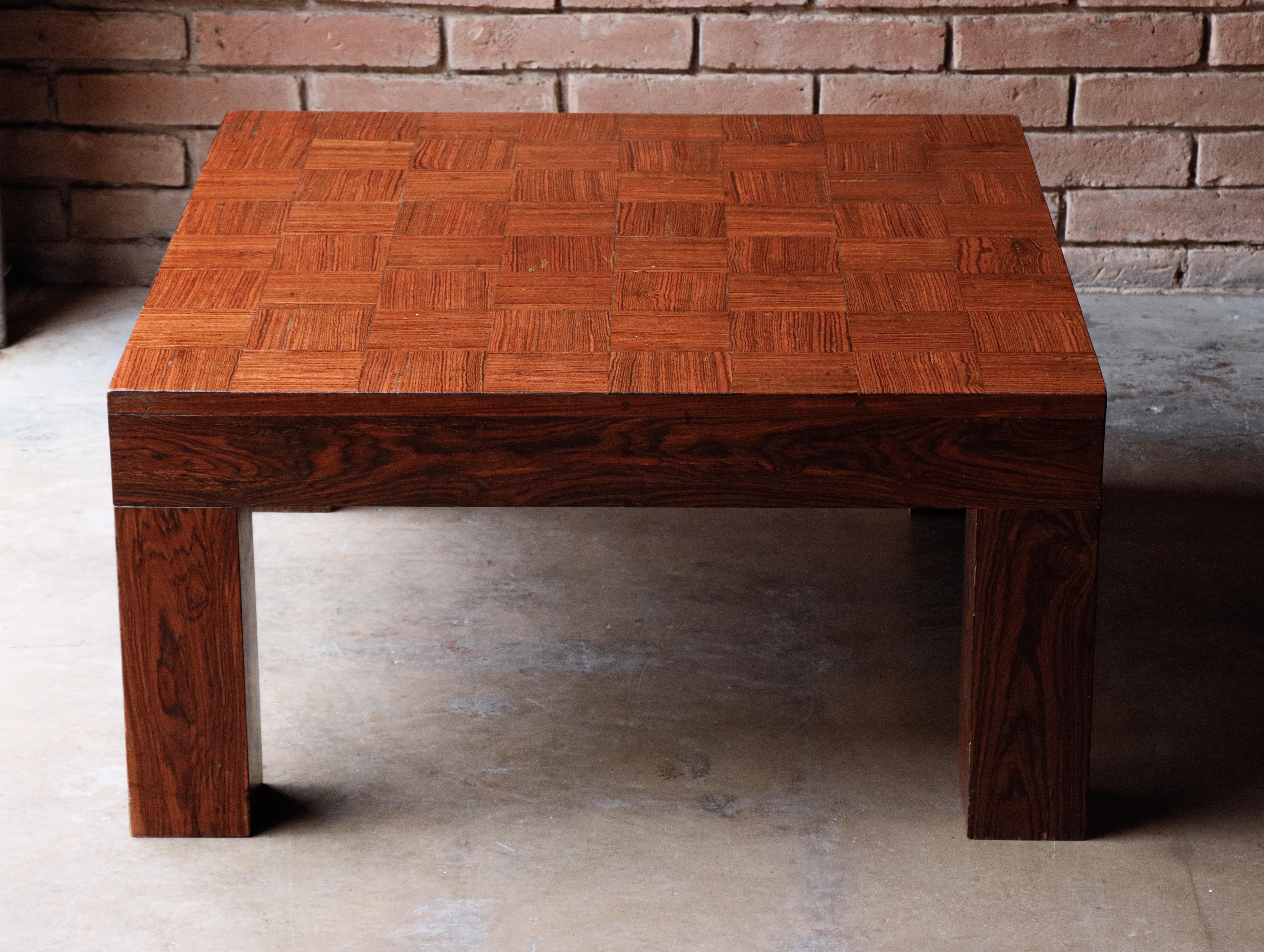 Moderner mexikanischer Couchtisch/Cocktailtisch im Vintage-Stil von Don Shoemaker, Cocobolo-Rosenholz (Handgefertigt) im Angebot