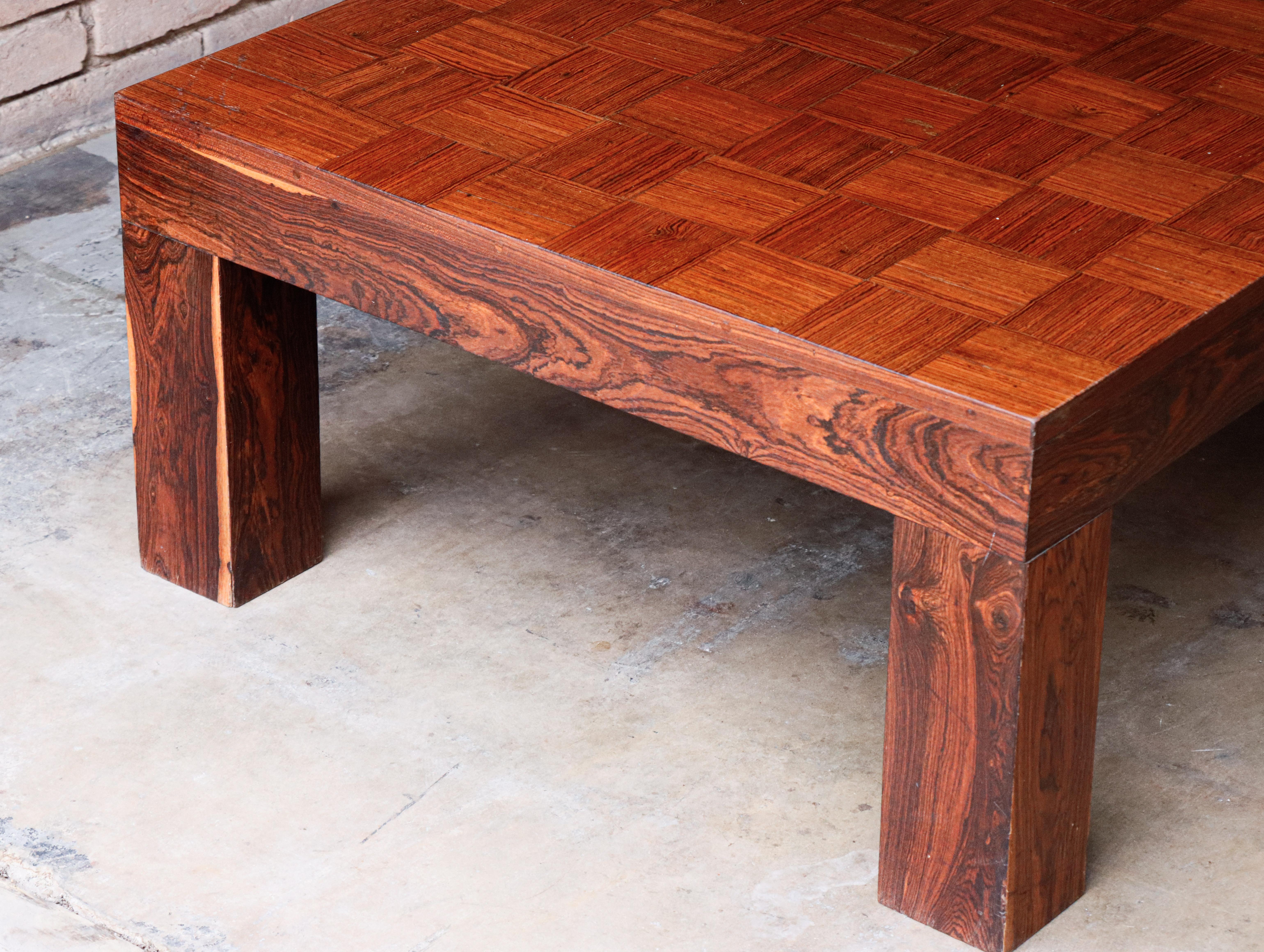 Moderner mexikanischer Couchtisch/Cocktailtisch im Vintage-Stil von Don Shoemaker, Cocobolo-Rosenholz im Angebot 1