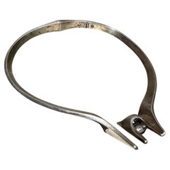 Vintage Mexican Modernist Sterling Silver Collar Necklace