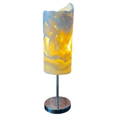 Vintage Mexican Onyx Table Lamp on Stand