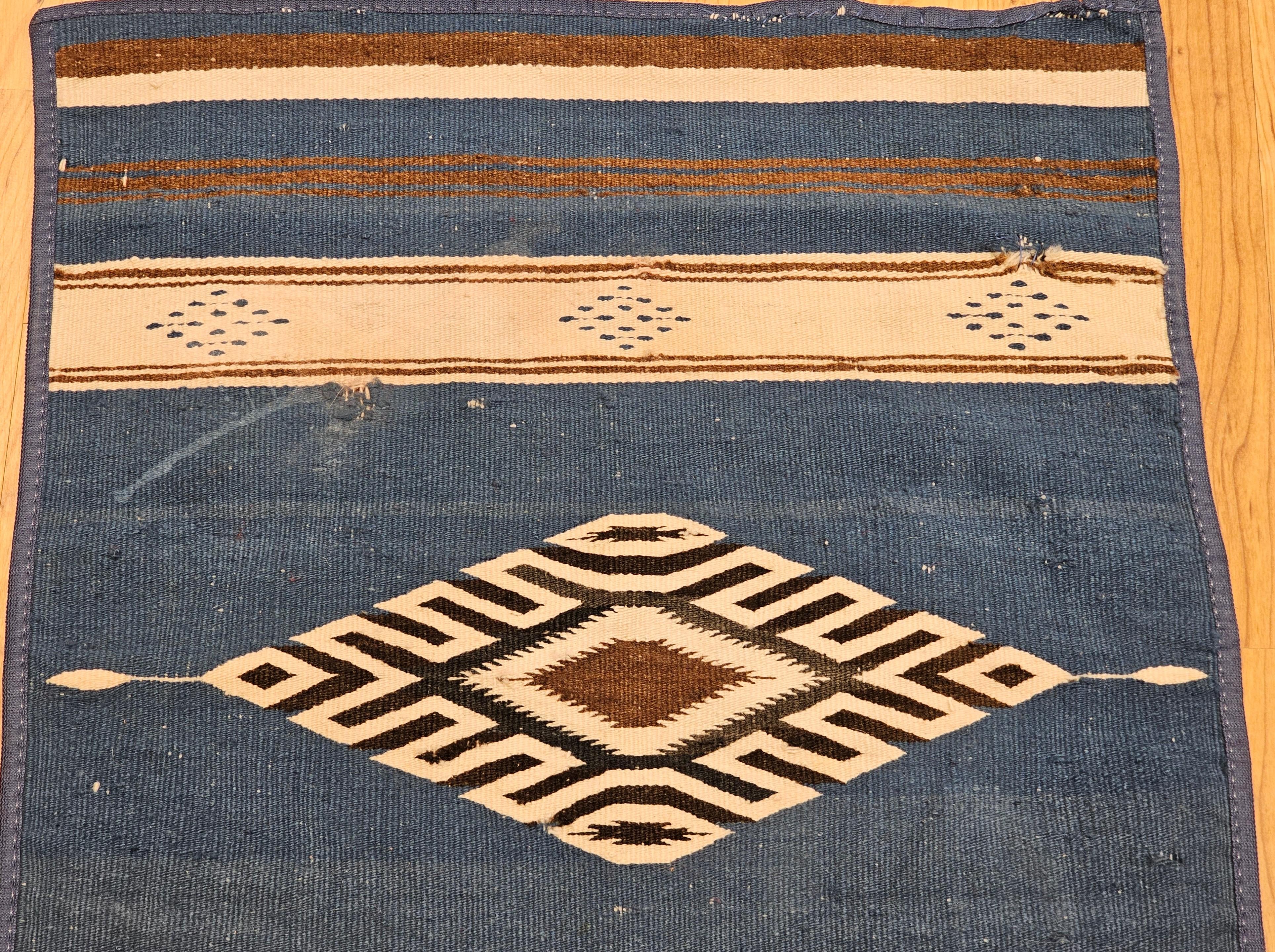 Mexikanischer Saltillo Serape Kelim-Teppich im Vintage-Stil (20. Jahrhundert) im Angebot