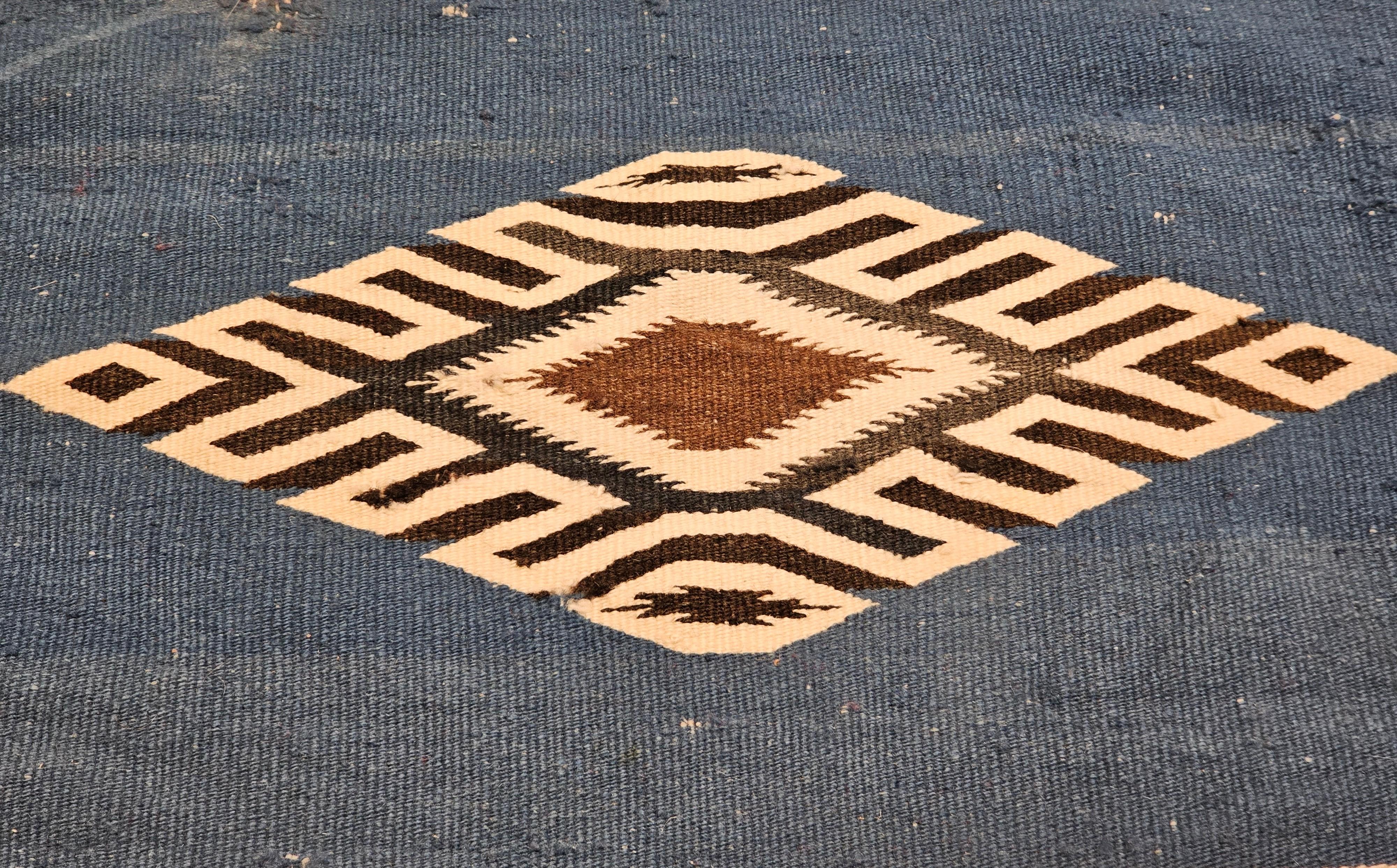 Mexikanischer Saltillo Serape Kelim-Teppich im Vintage-Stil (Wolle) im Angebot
