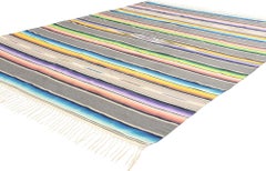 Vintage Mexican Serape Blanket Kilim Rug with Southwest Style