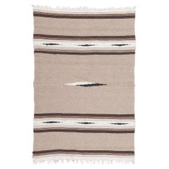 Vintage Mexican Serape Blanket Kilim Rug with Subtle Southwest Style