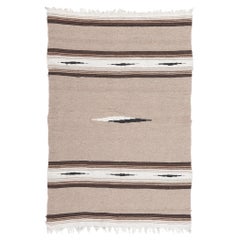 Retro Mexican Serape Blanket Kilim Rug with Subtle Southwest Style