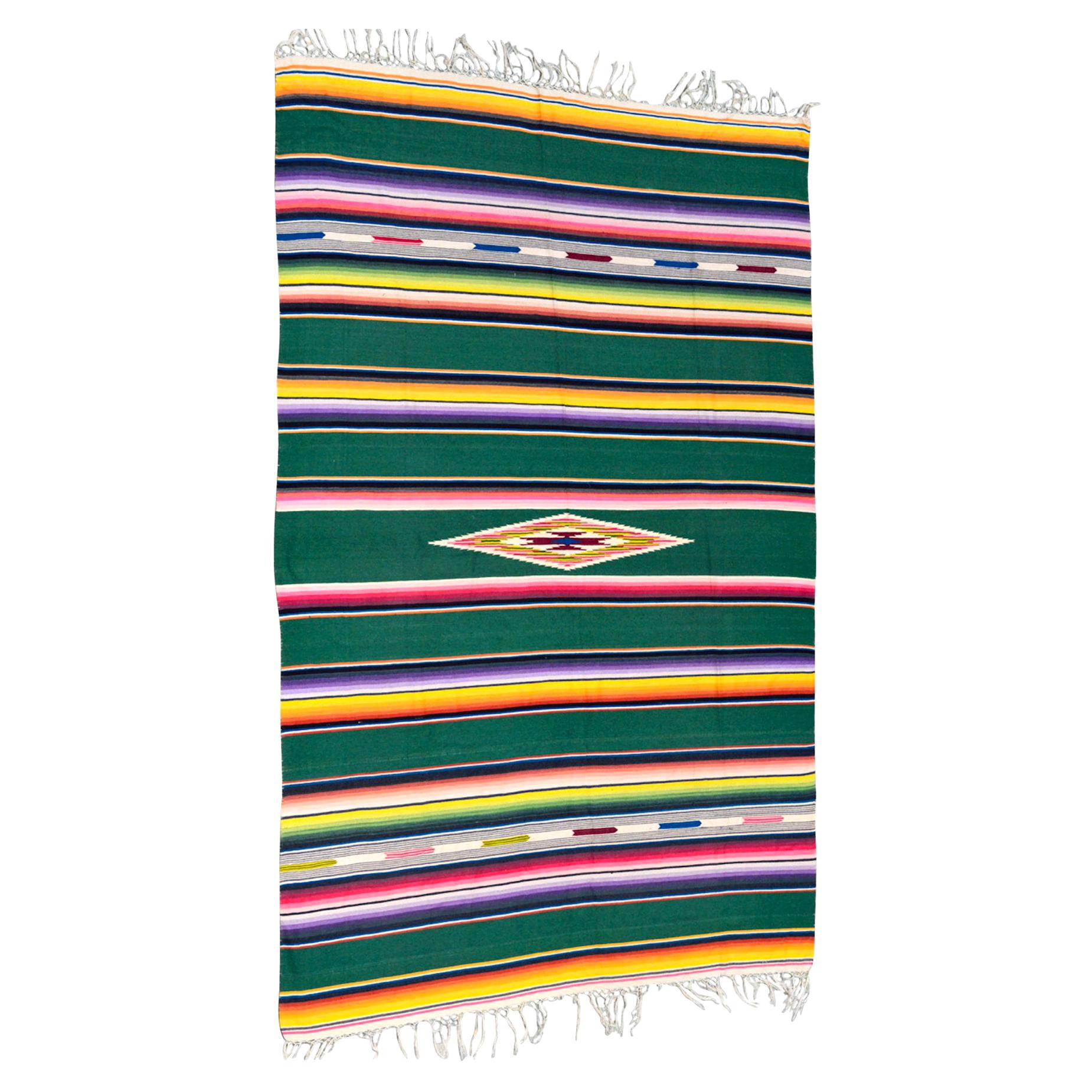 Vintage Mexican Serape Textile For Sale