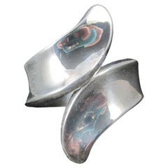 Retro Mexican Sterling Clamper Bracelet 6 Inches