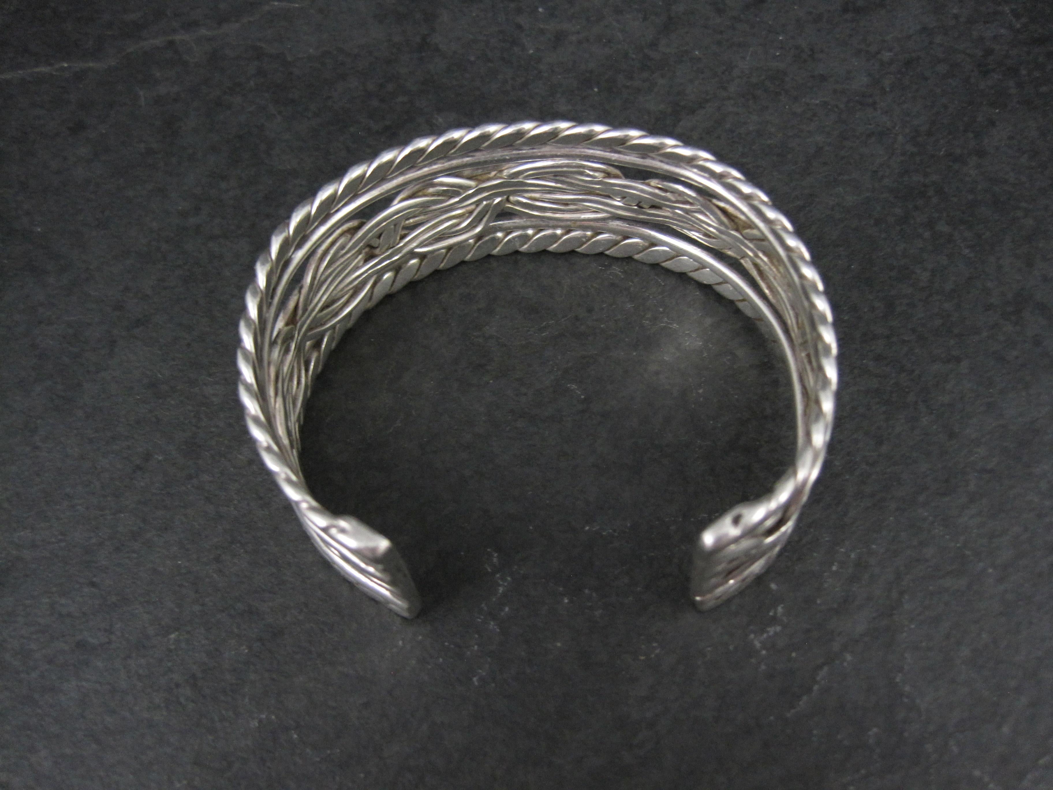 Bracciale messicano d'epoca in argento da 6,5 pollici in vendita 1
