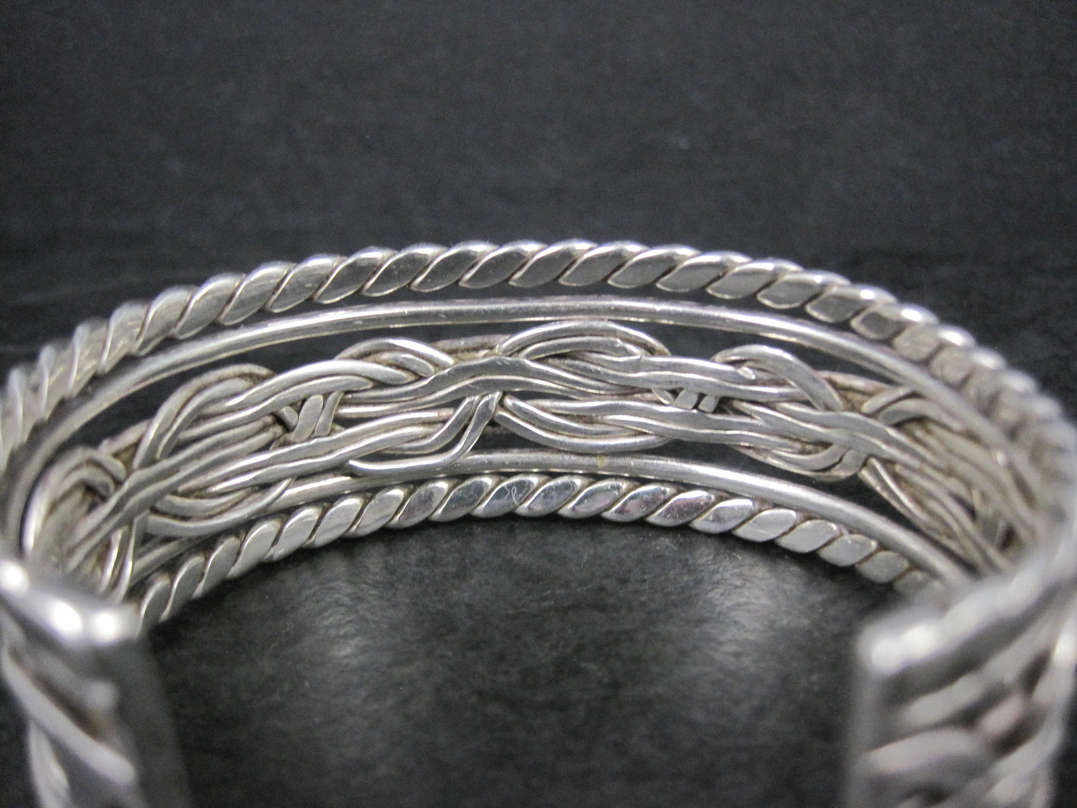 Bracciale messicano d'epoca in argento da 6,5 pollici in vendita 2