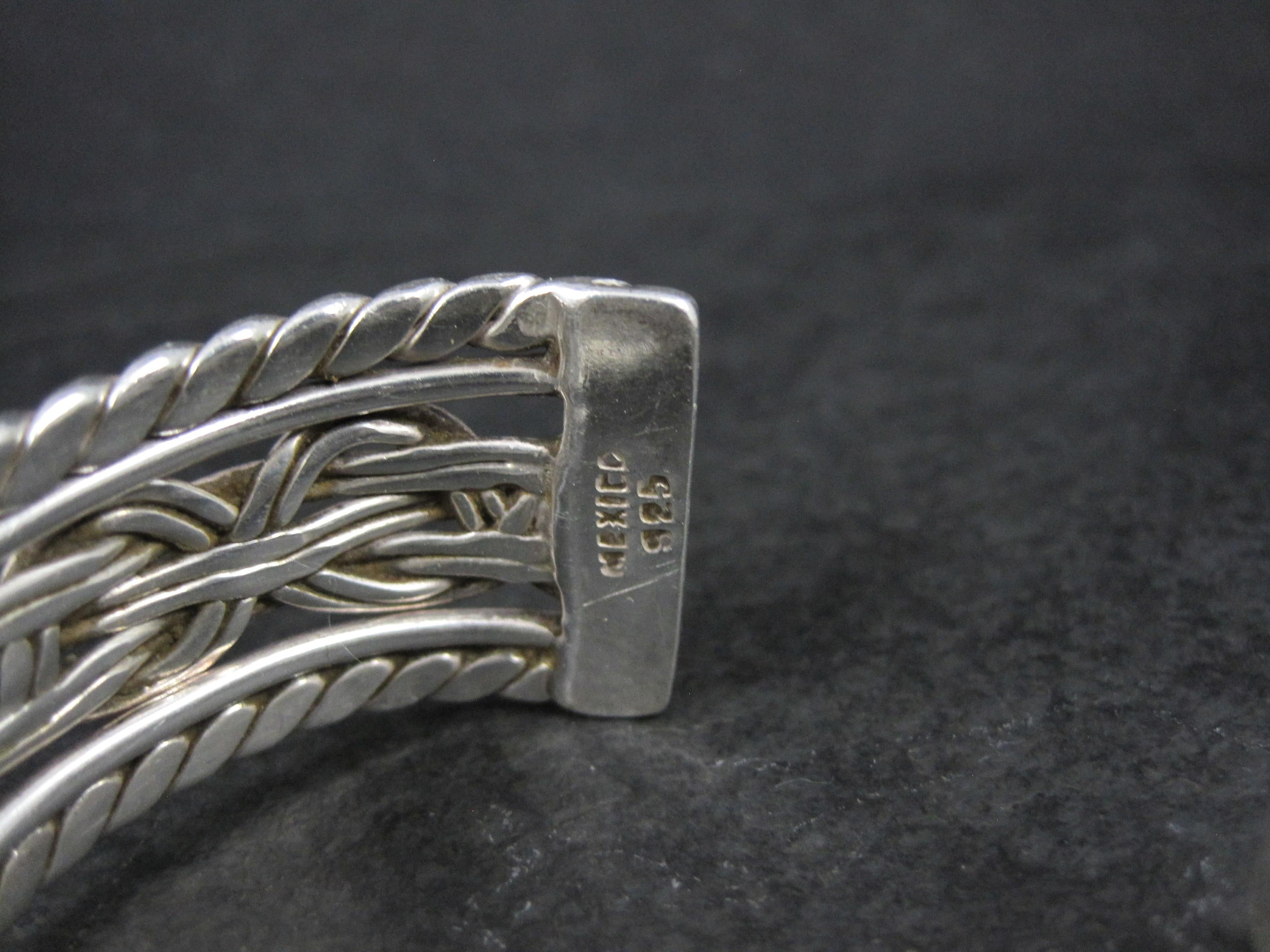 Bracciale messicano d'epoca in argento da 6,5 pollici in vendita 3