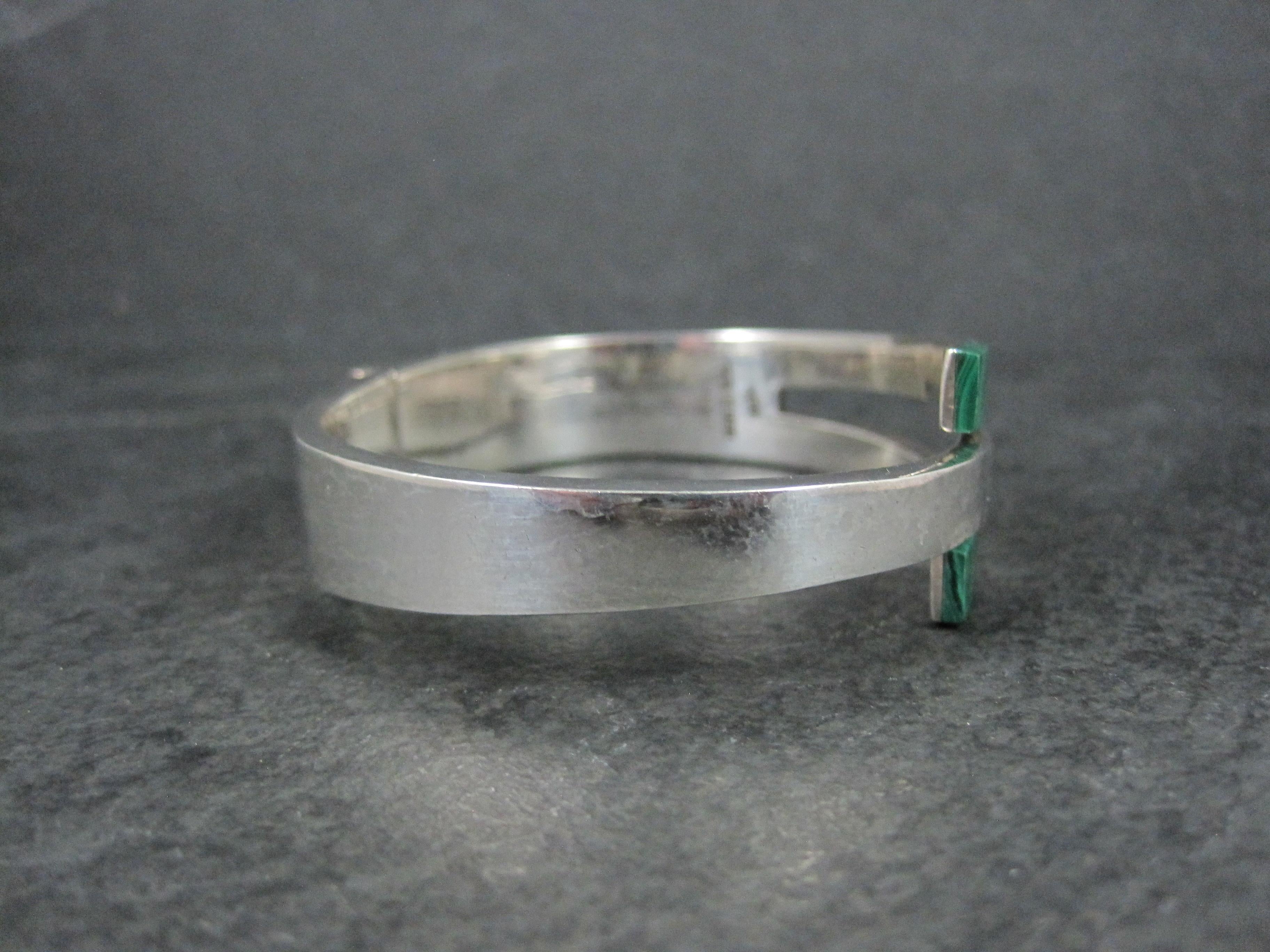 Donna Bracciale Clamper messicano d'epoca in malachite, 6,5