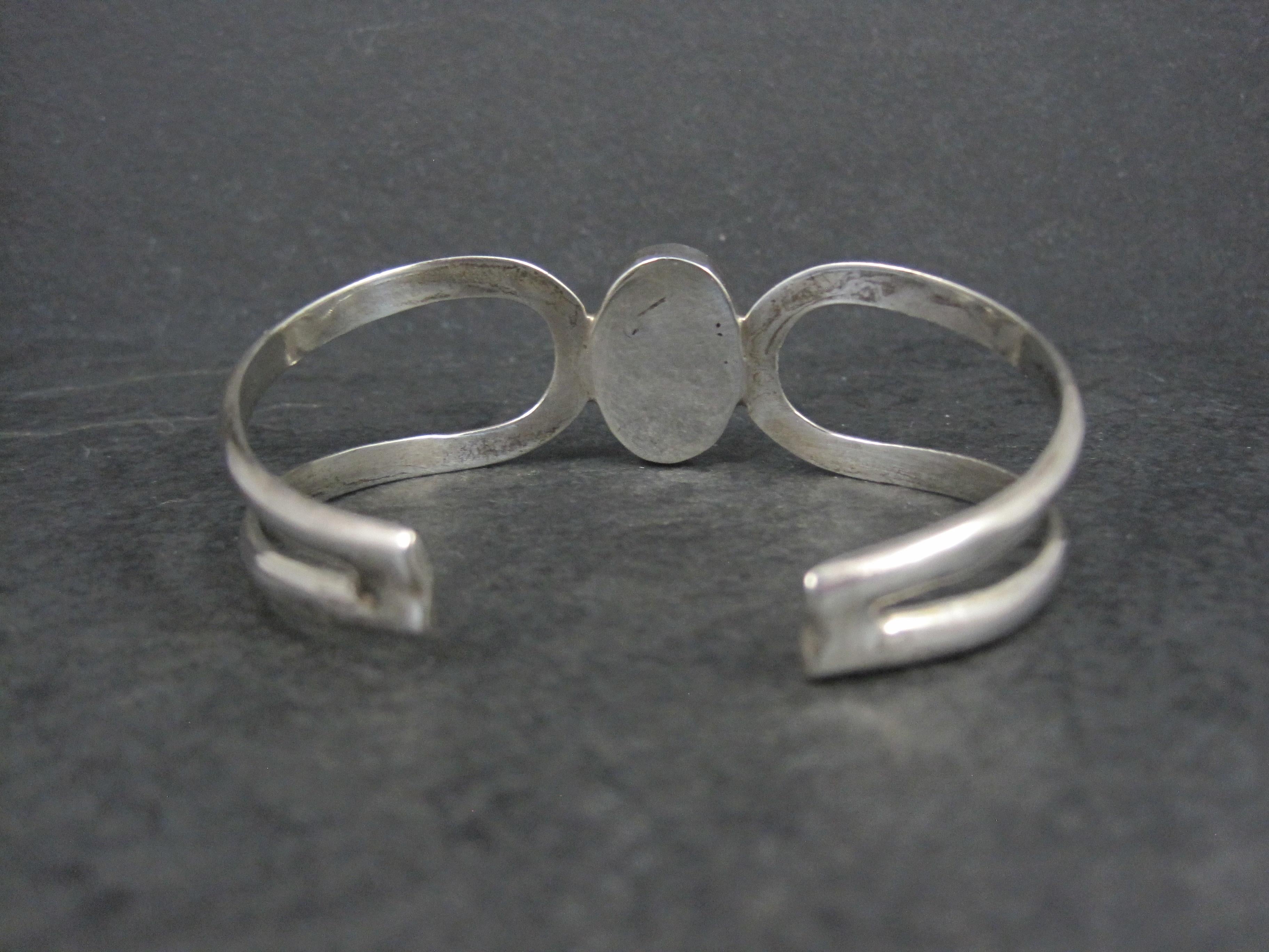 Bracciale messicano d'epoca in onice sterling da 7 pollici In condizioni ottime in vendita a Webster, SD