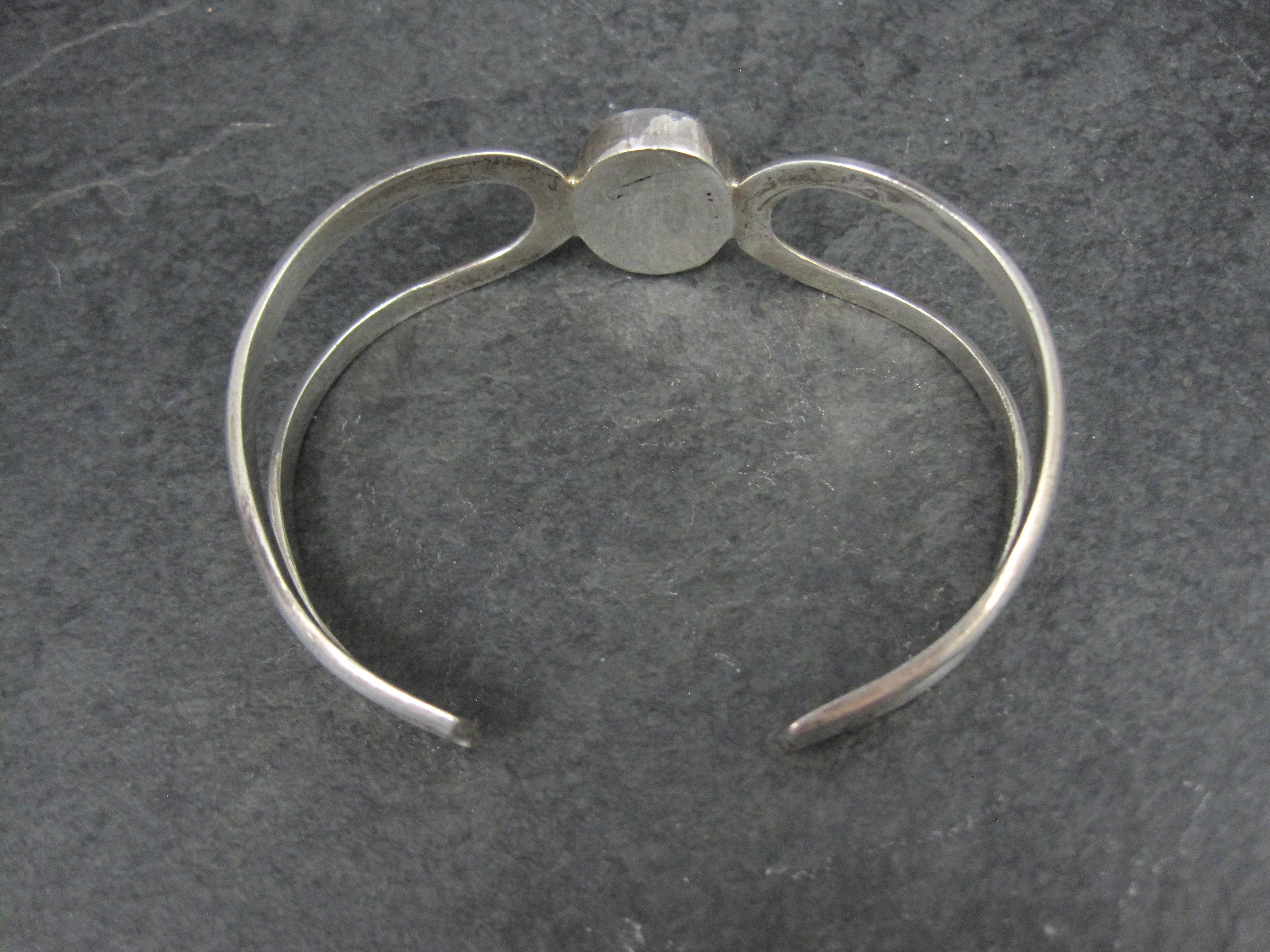 da uomo o donna Bracciale messicano d'epoca in onice sterling da 7 pollici in vendita