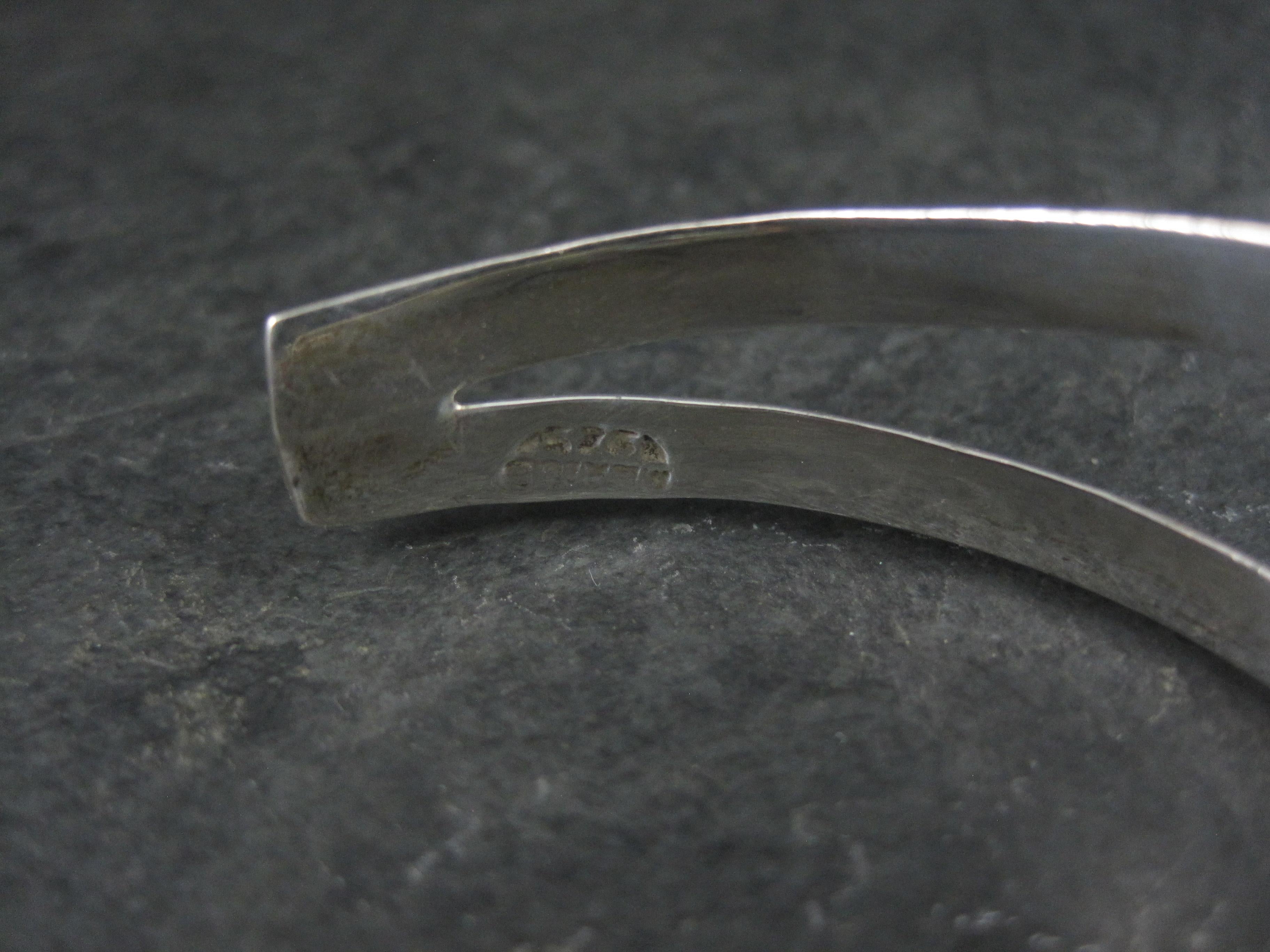 Bracciale messicano d'epoca in onice sterling da 7 pollici in vendita 1