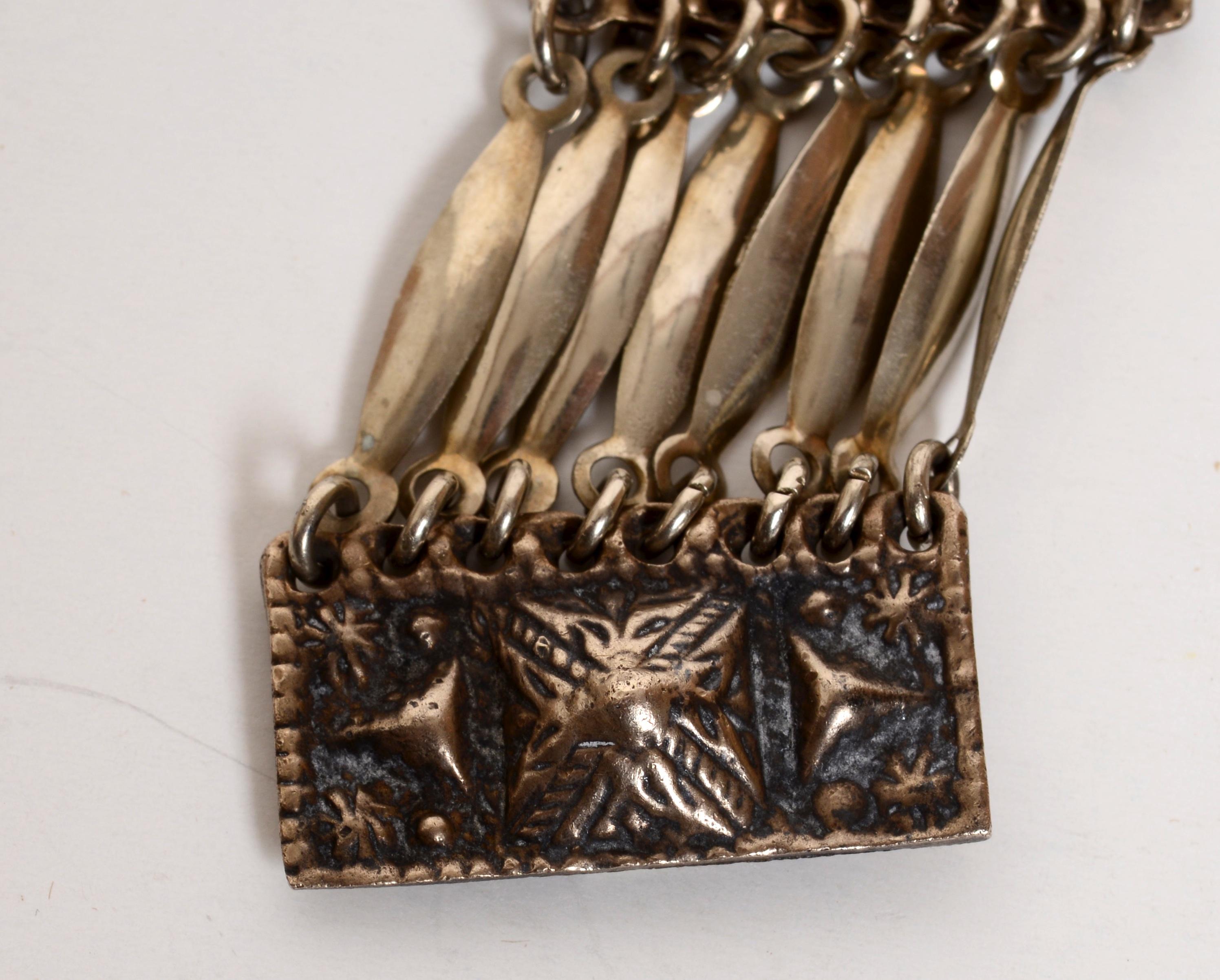 Mexikanischer Vintage-Gürtel und Armband aus Sterlingsilber im Angebot 1