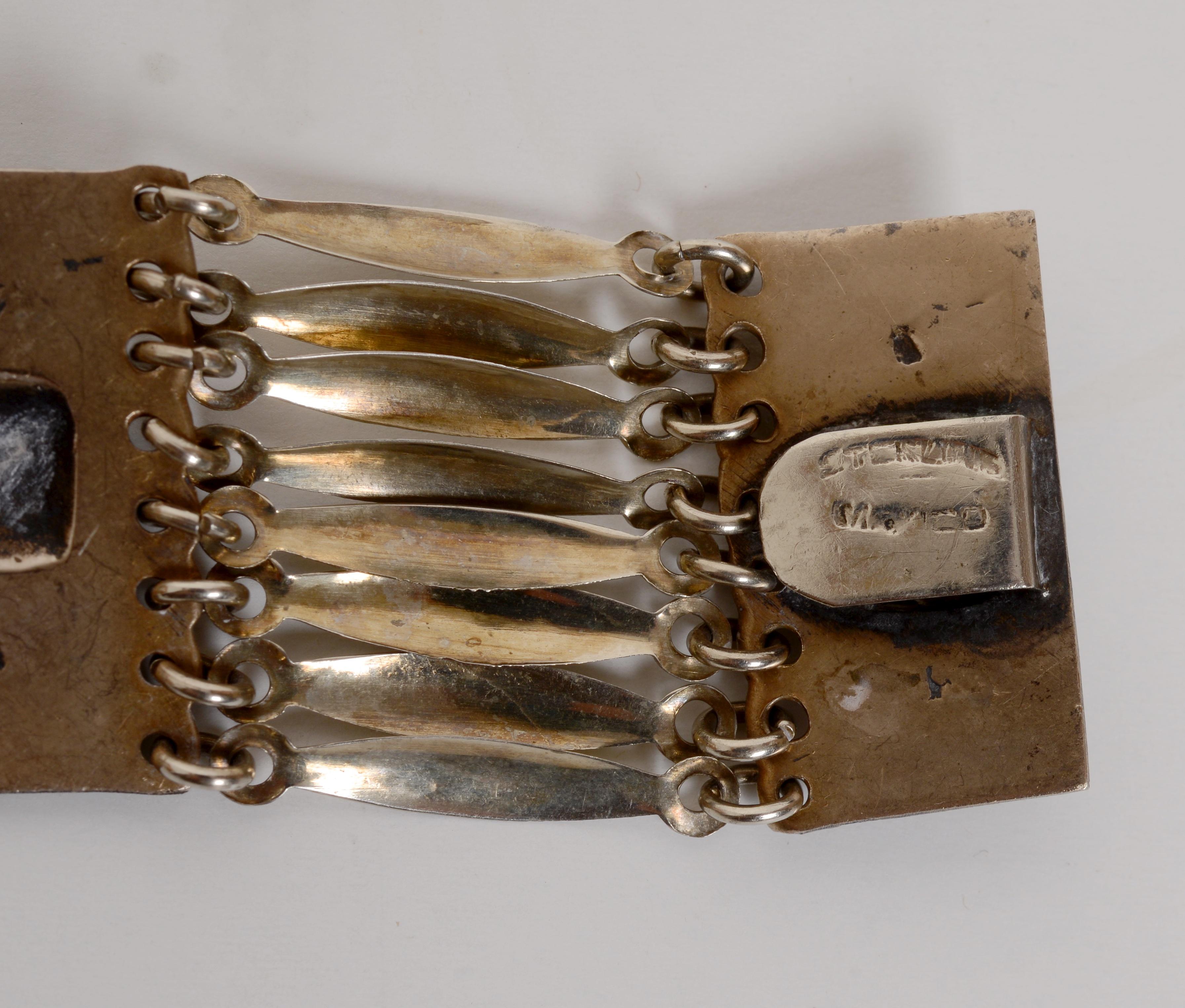 Mexikanischer Vintage-Gürtel und Armband aus Sterlingsilber im Angebot 3