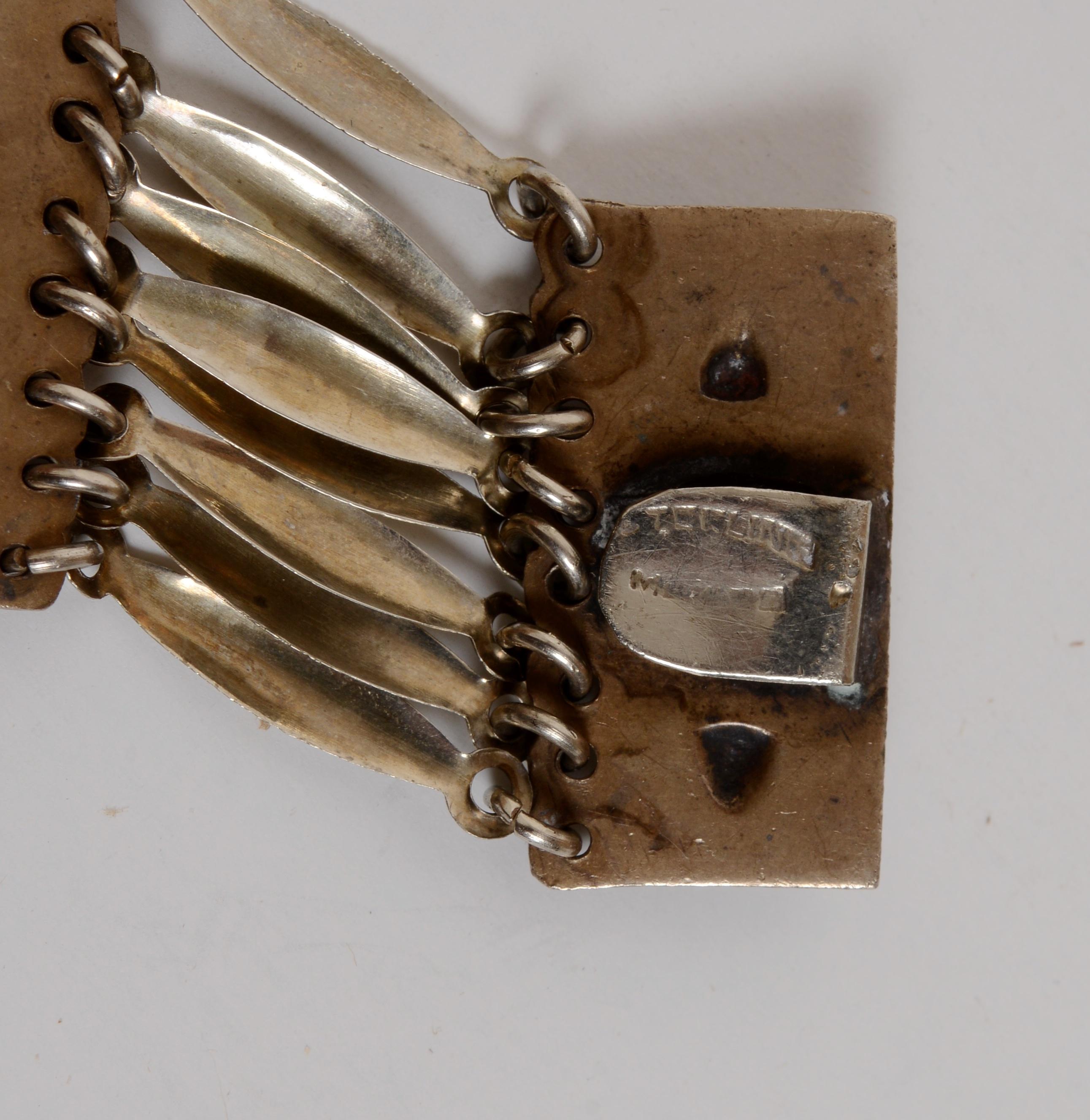 Mexikanischer Vintage-Gürtel und Armband aus Sterlingsilber im Angebot 5