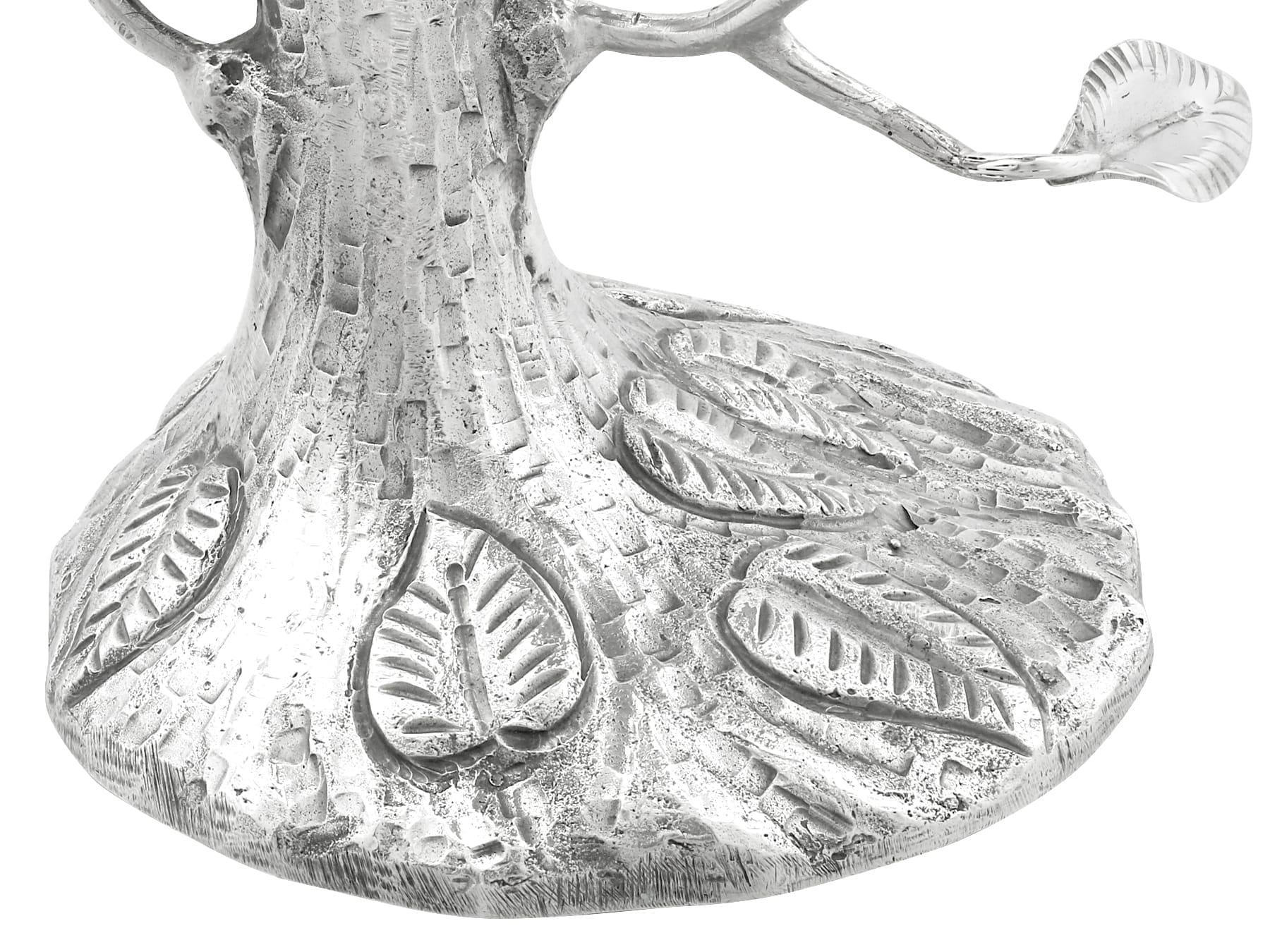 Mid-20th Century Vintage Mexican Sterling Silver Bird Table Ornament For Sale