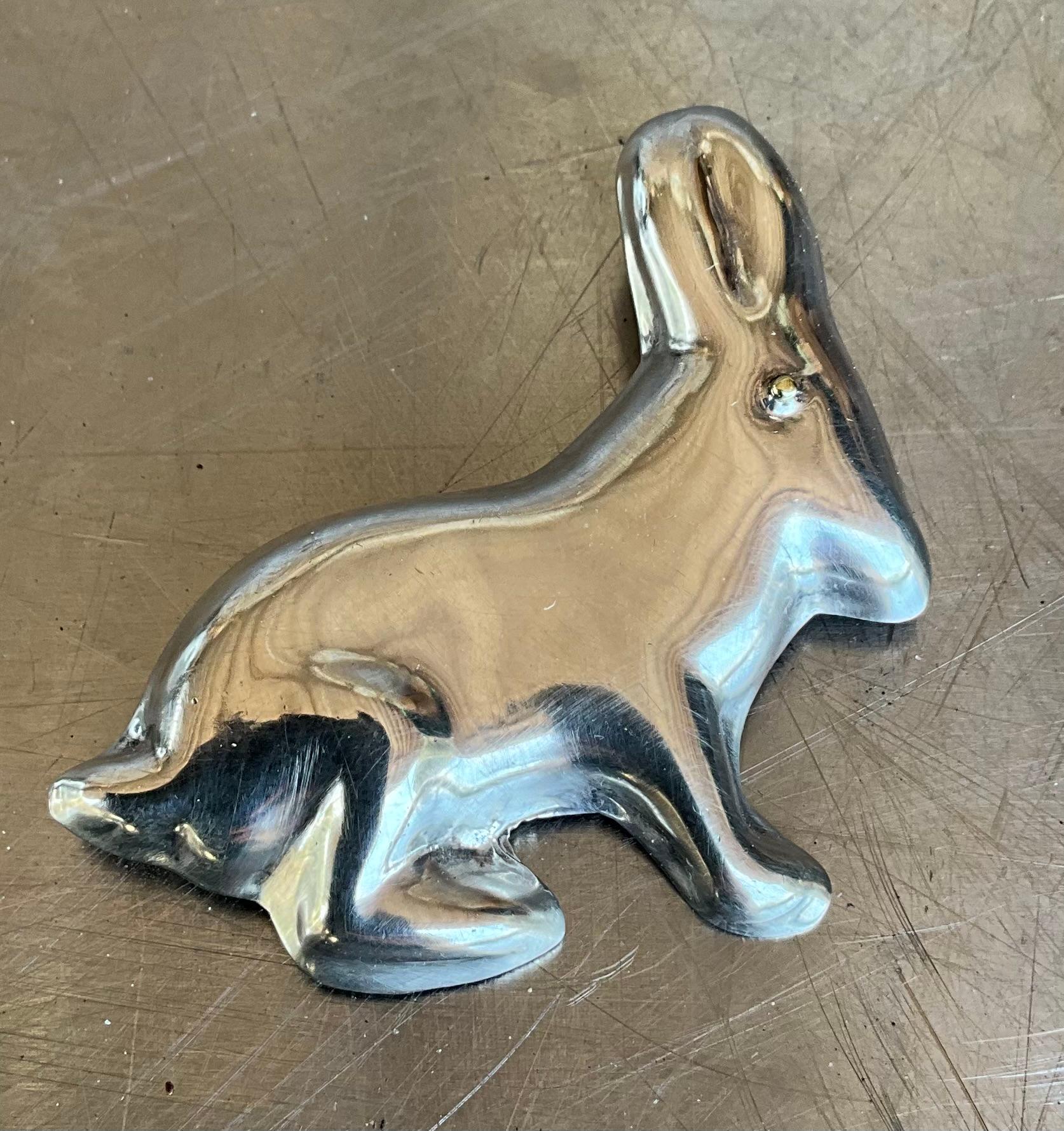 Vintage Mexican Sterling Silver Bunny Rabbit Brooch For Sale 1