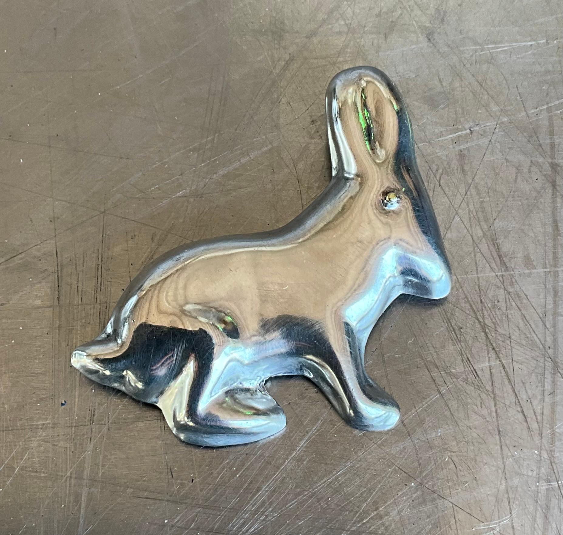 Vintage Mexican Sterling Silver Bunny Rabbit Brooch For Sale 2