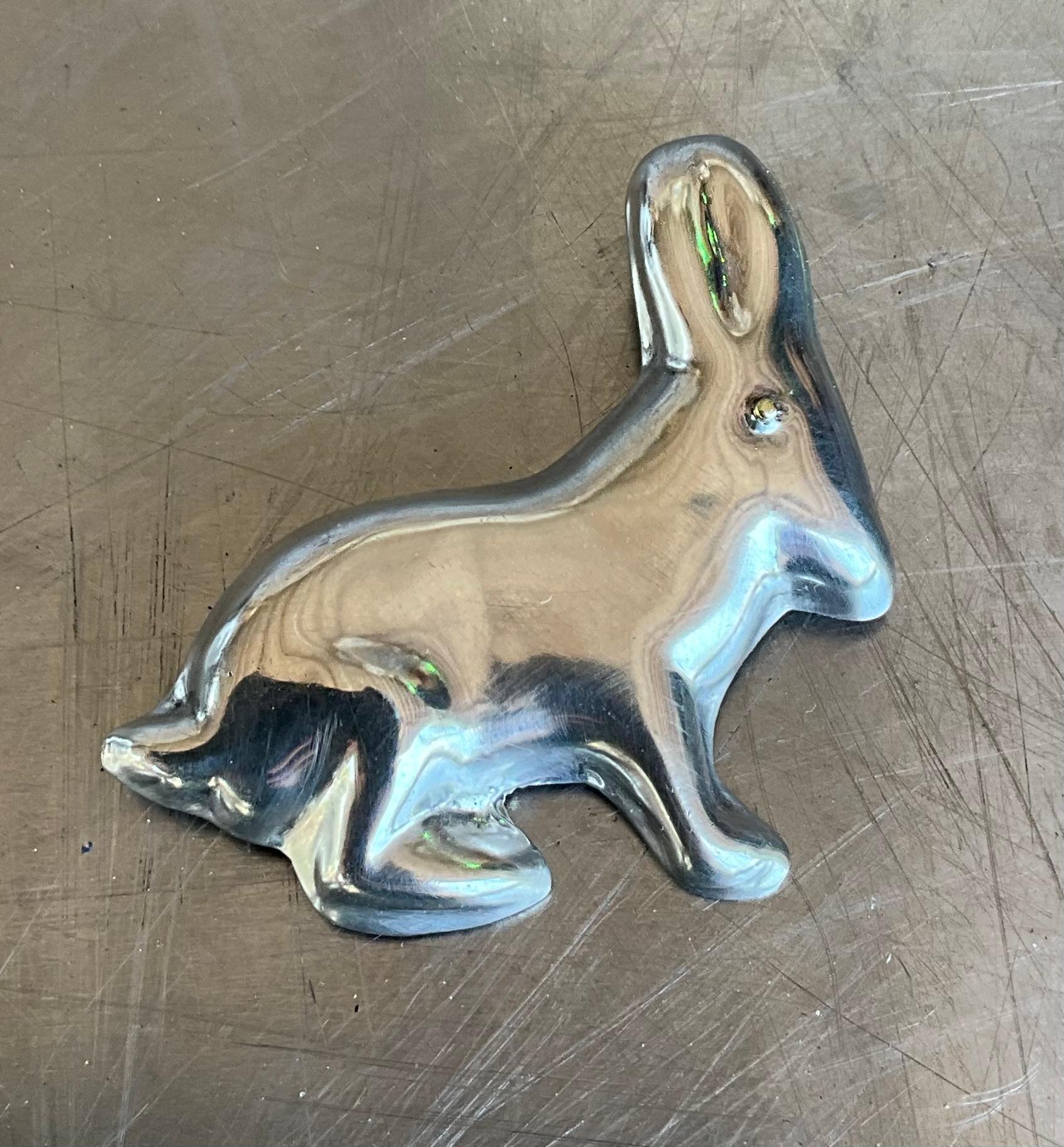 Vintage Mexican Sterling Silver Bunny Rabbit Brooch For Sale 3