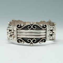 Bracelet mexicain vintage à panneaux en argent sterling