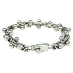 Vintage Mexican Sterling Silver Peppercorn Chainlink Bracelet