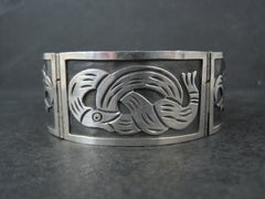Vintage Mexican Sterling Snake Eagle Bracelet 7 Inches