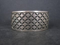 Vintage Mexican Sterling Tribal Cuff Bracelet