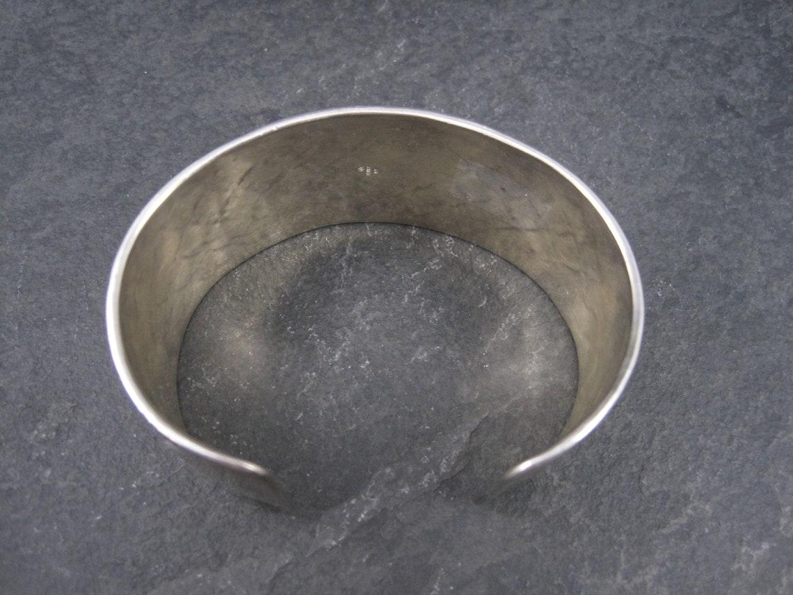 Vintage Mexican Sterling Tribal Cuff Bracelet For Sale 3
