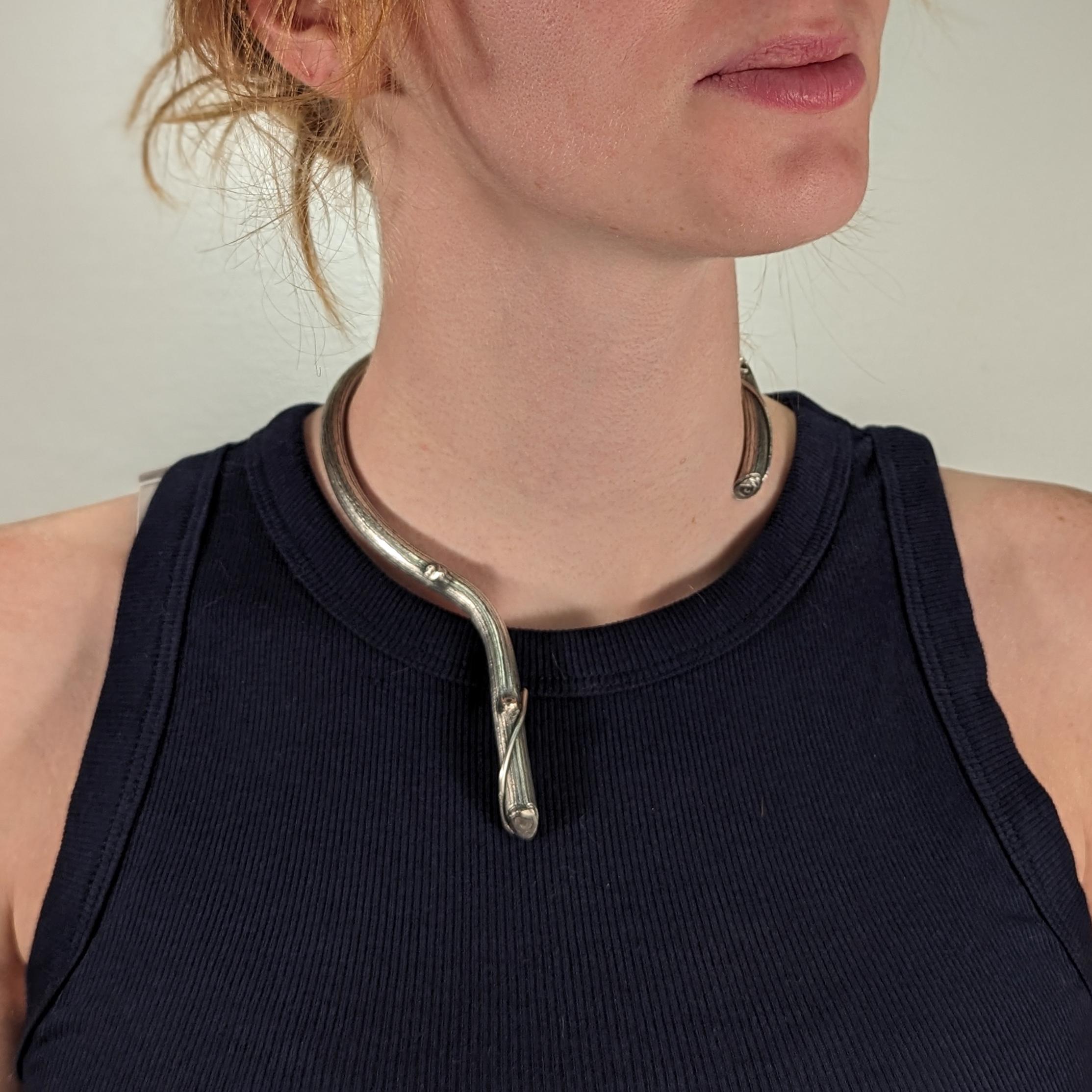 Vintage Mexican Taxco 970 Silver Tree Branch Necklace by Don Filiberto Gomez For Sale 14