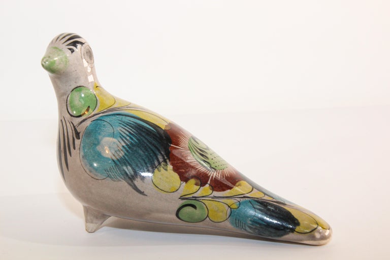 Vintage Mexican Tonala Pottery Hand Painted Bird For Sale at 1stDibs ...