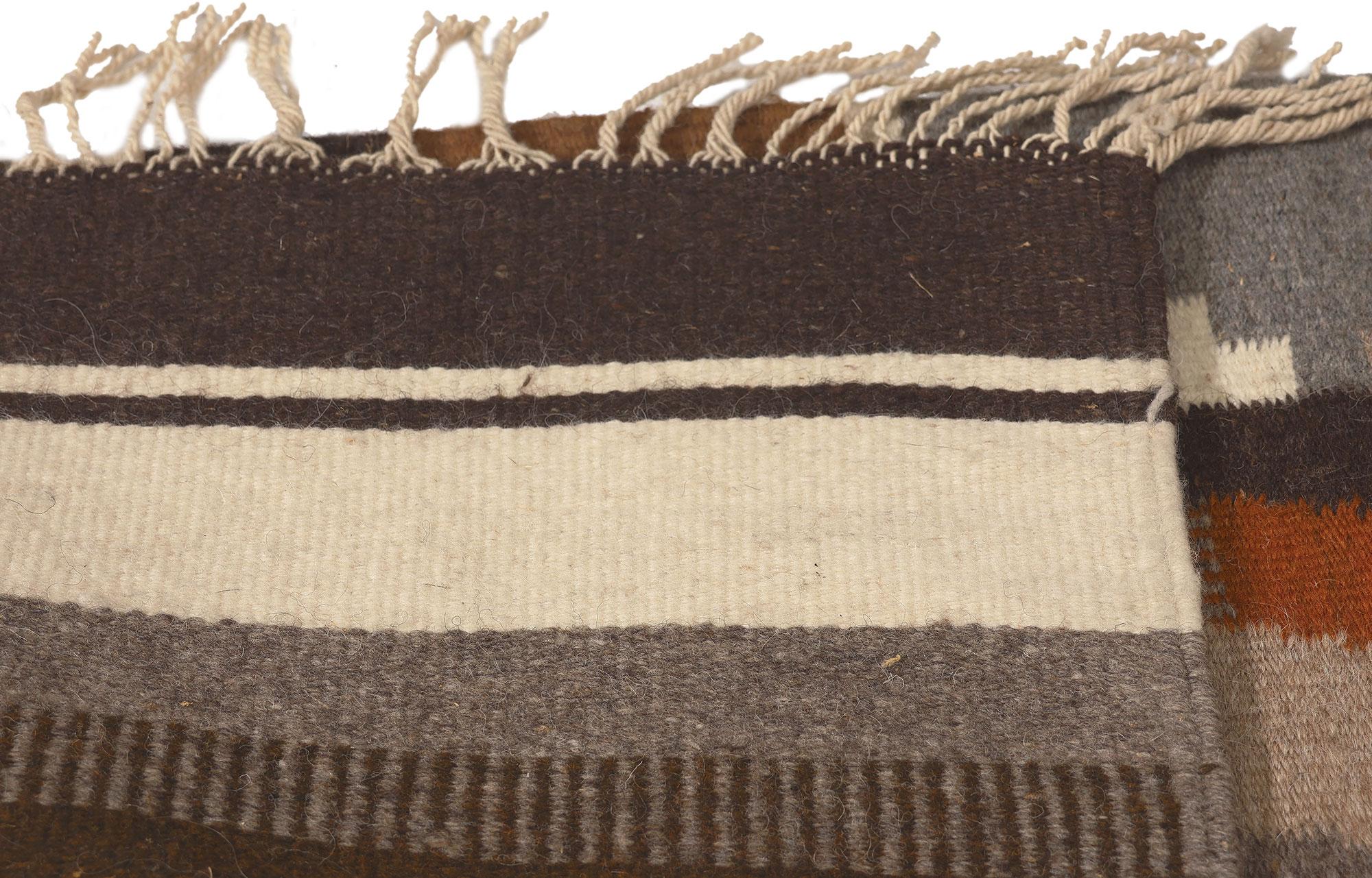 Wool Vintage Mexican Zapotec Pictorial Rug, Mesoamerican Meets Contemporary Santa Fe For Sale