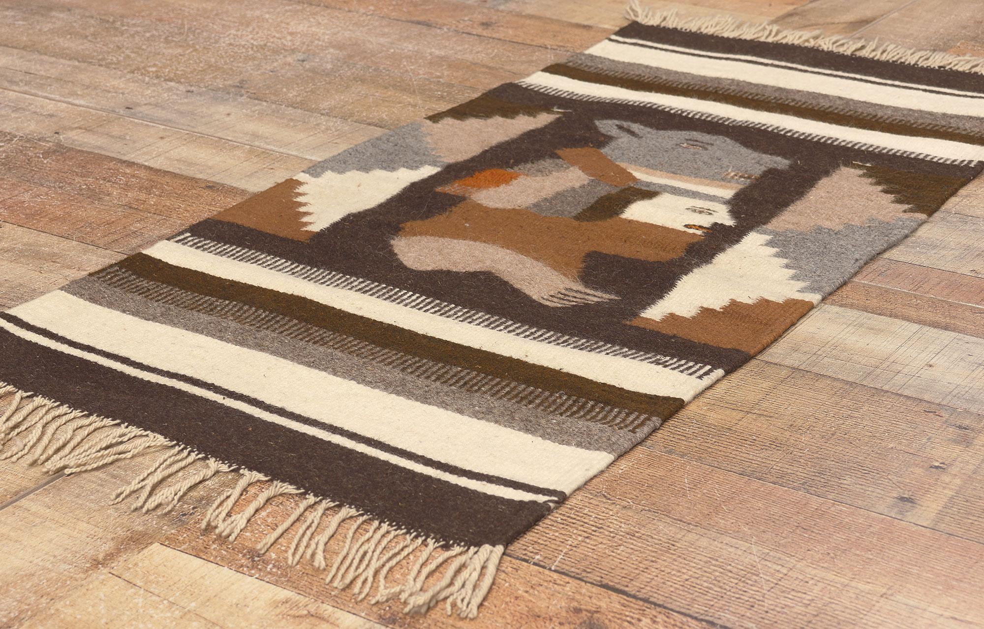 1970's Mexican Zapotec Nagual Textile, Echo of the Ancient Oaxaca: Bear-Shifter For Sale 1