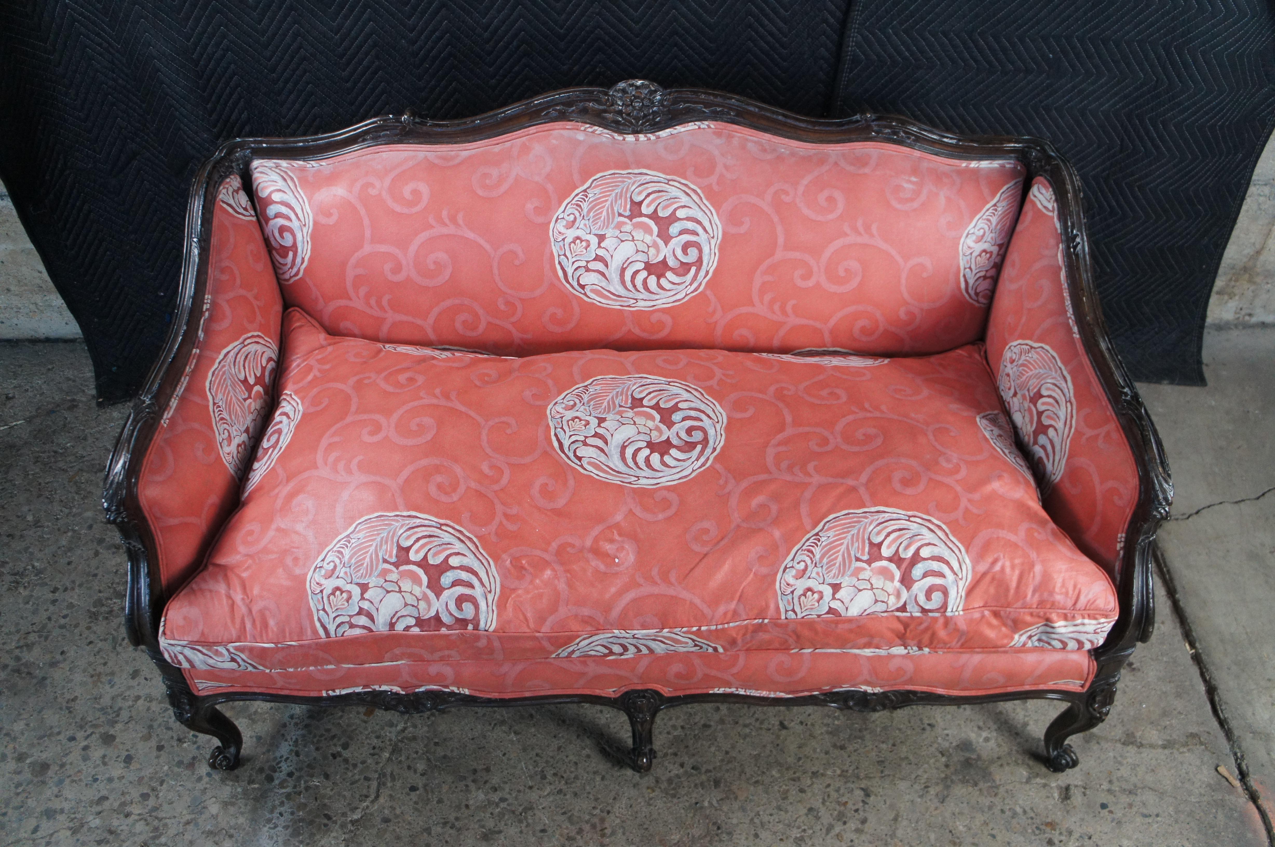 Late 20th Century Vintage Meyer Gunther Martini Baroque Louis XV Sofa Loveseat Chinoiserie Fabric For Sale