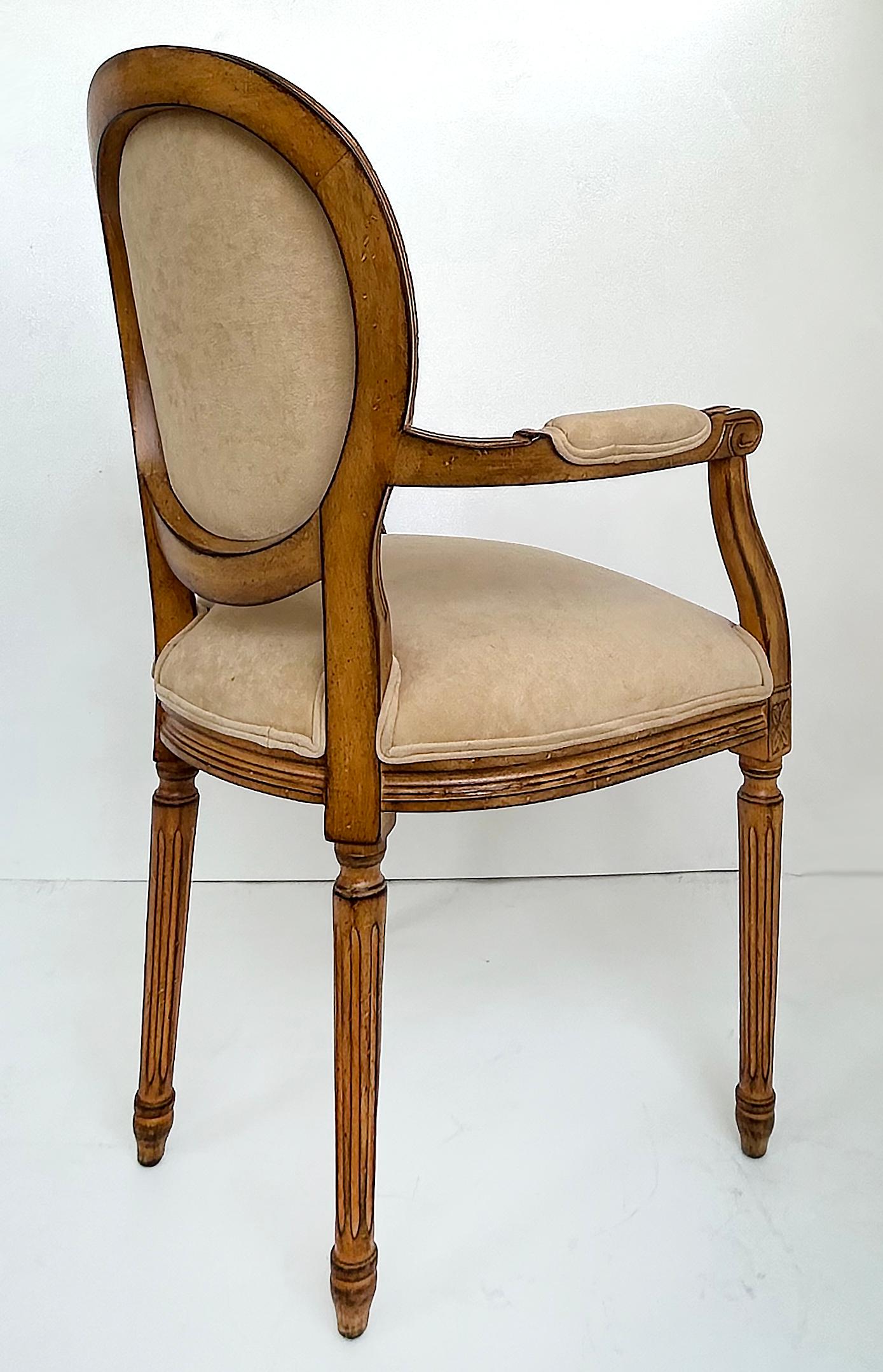 Vintage-Esszimmerstühle im Louis-XVI-Stil von Meyer Gunther Martini im Louis-XVI-Stil, Sechser-Set (Stoff) im Angebot