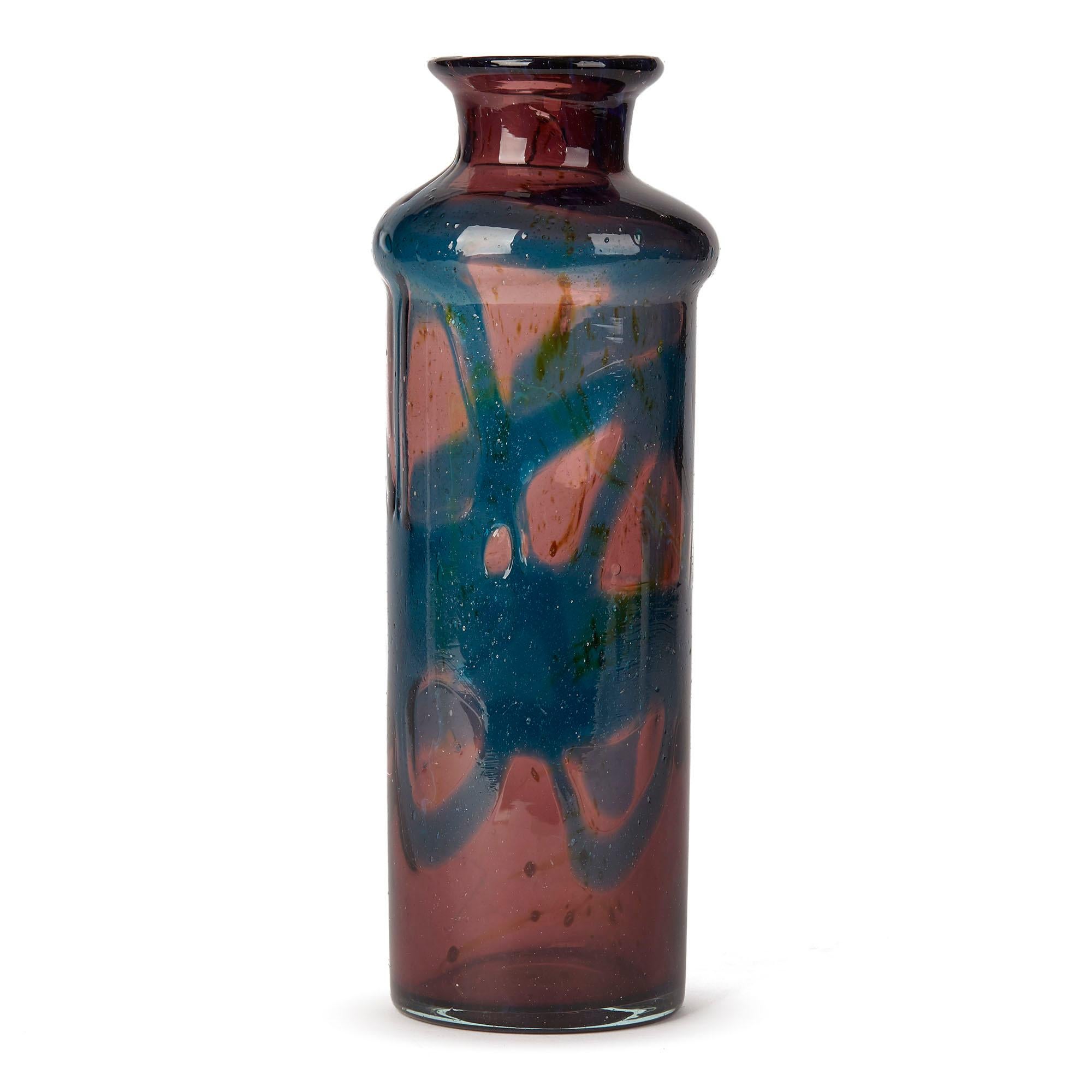 Maltese Vintage M.Harris for Mdina Amethyst Glass Vase, 20th Century